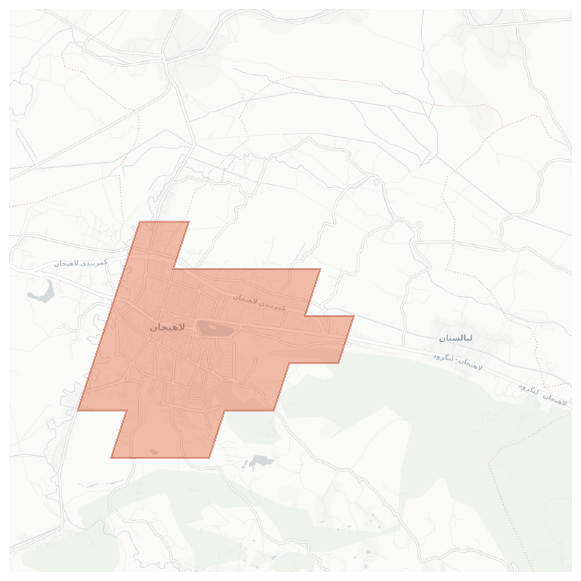 Lahijan geographic map