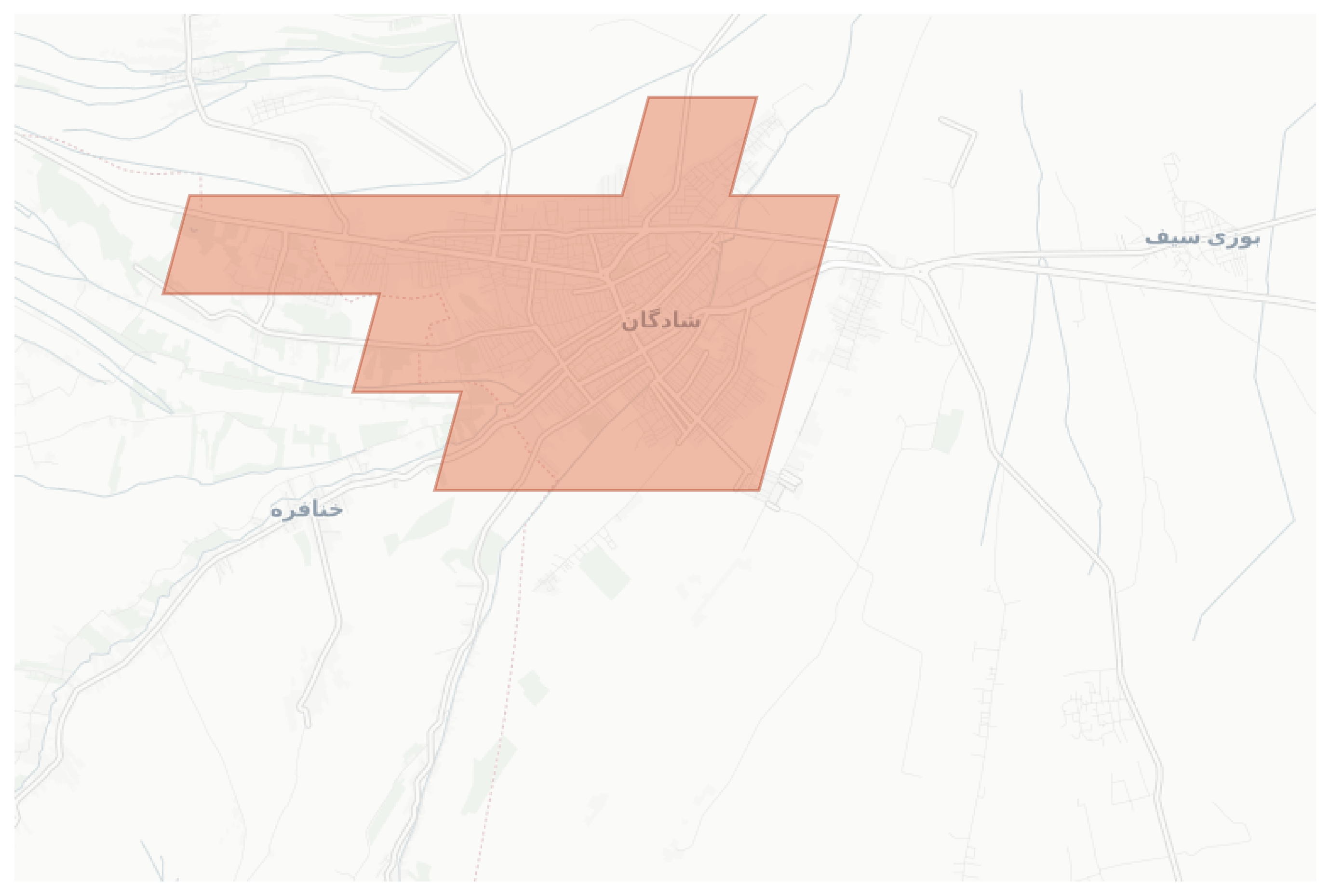 Shadegan geographic map