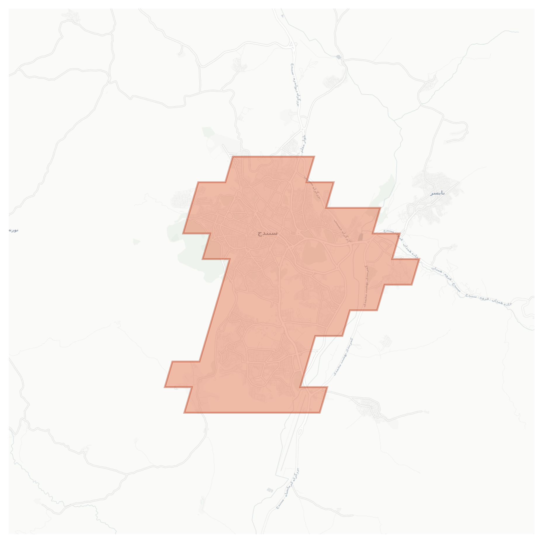 Sanandaj geographic map