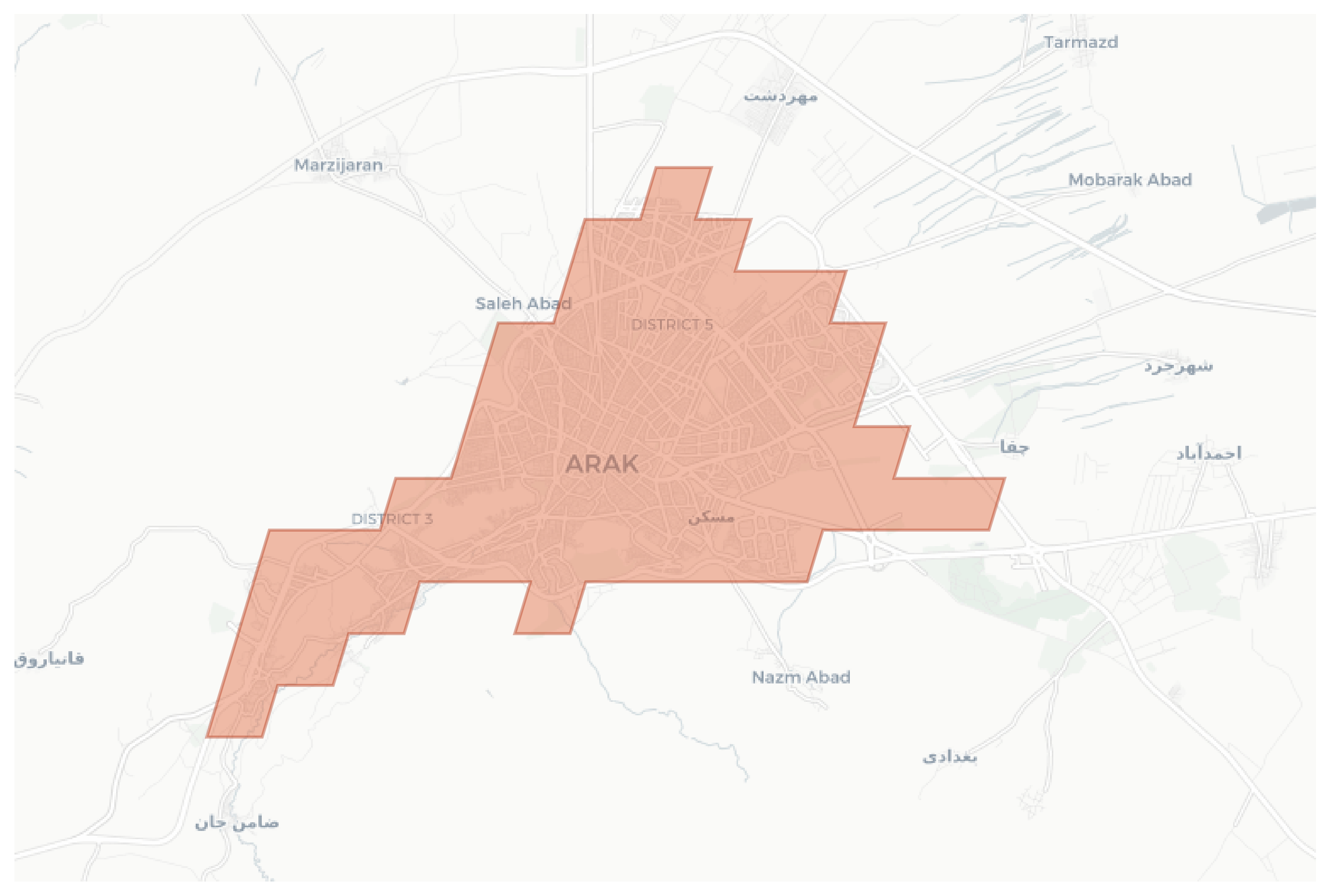 Arak geographic map