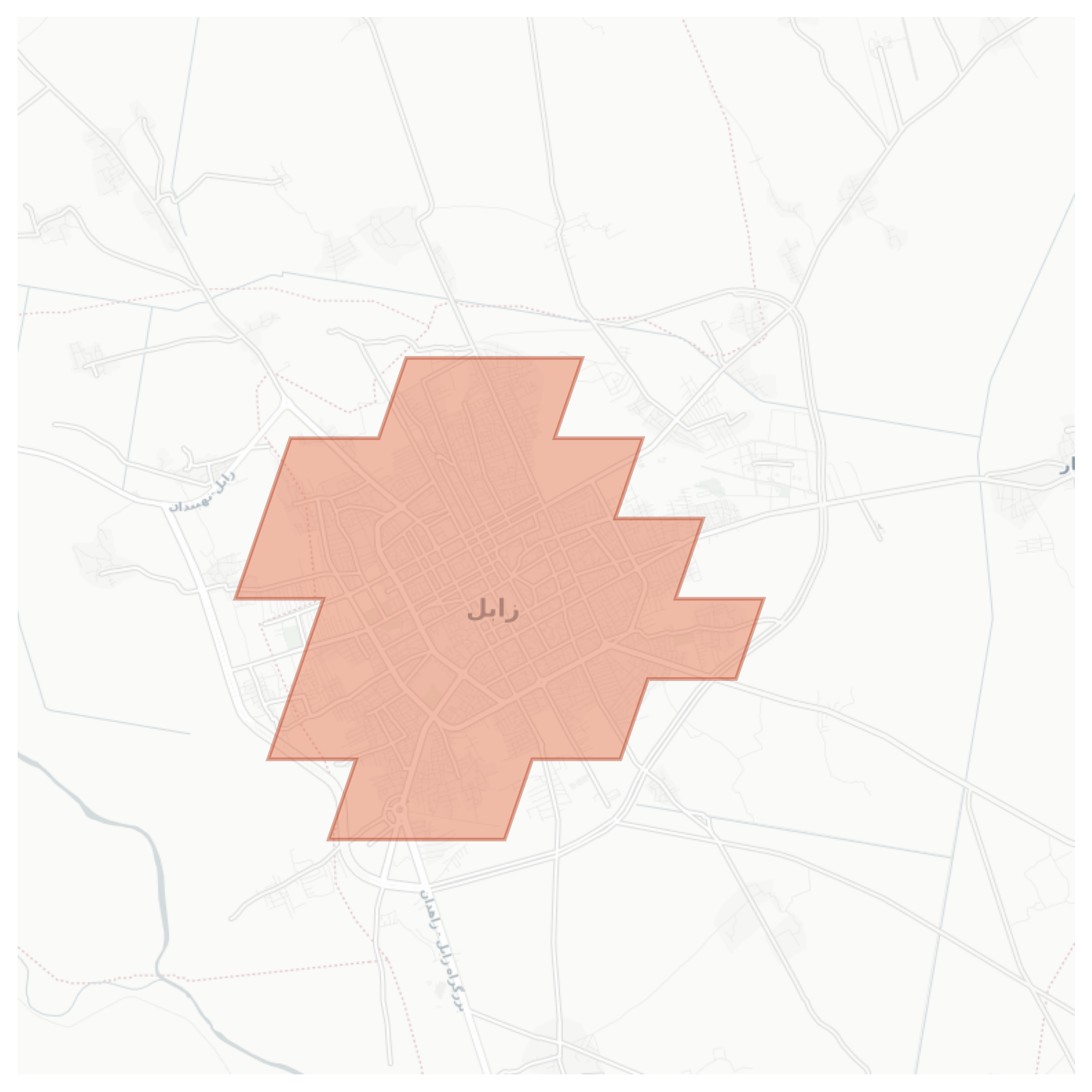 Zabol geographic map