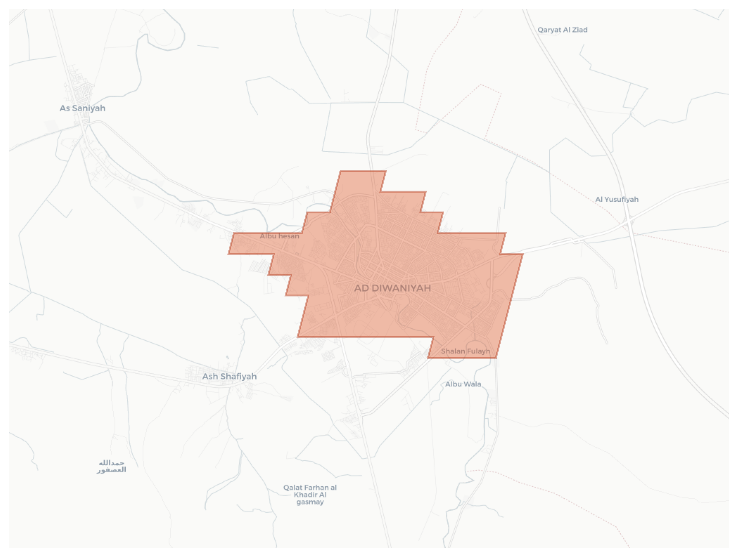 Ad Diwaniyah geographic map