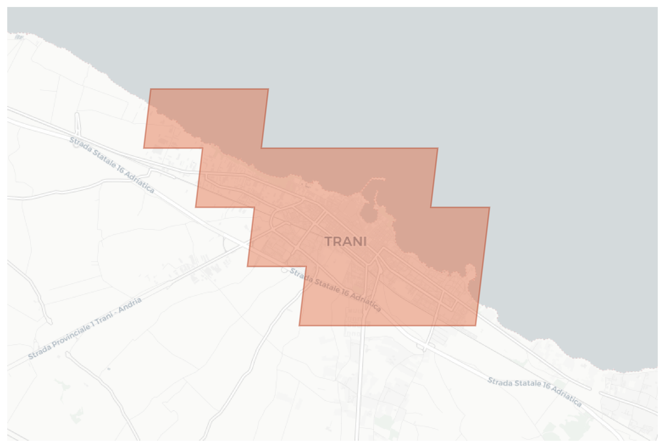Trani geographic map