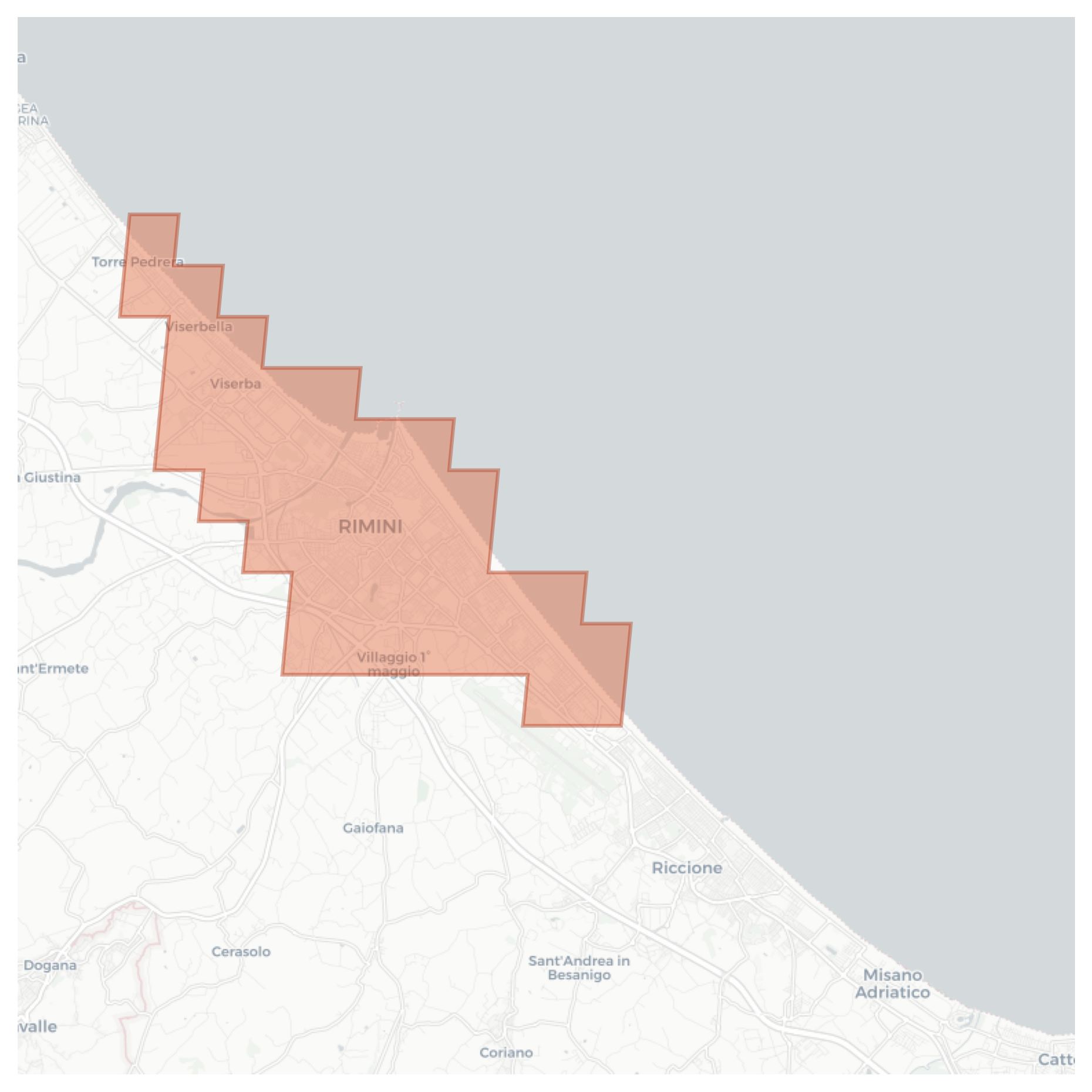Rimini geographic map