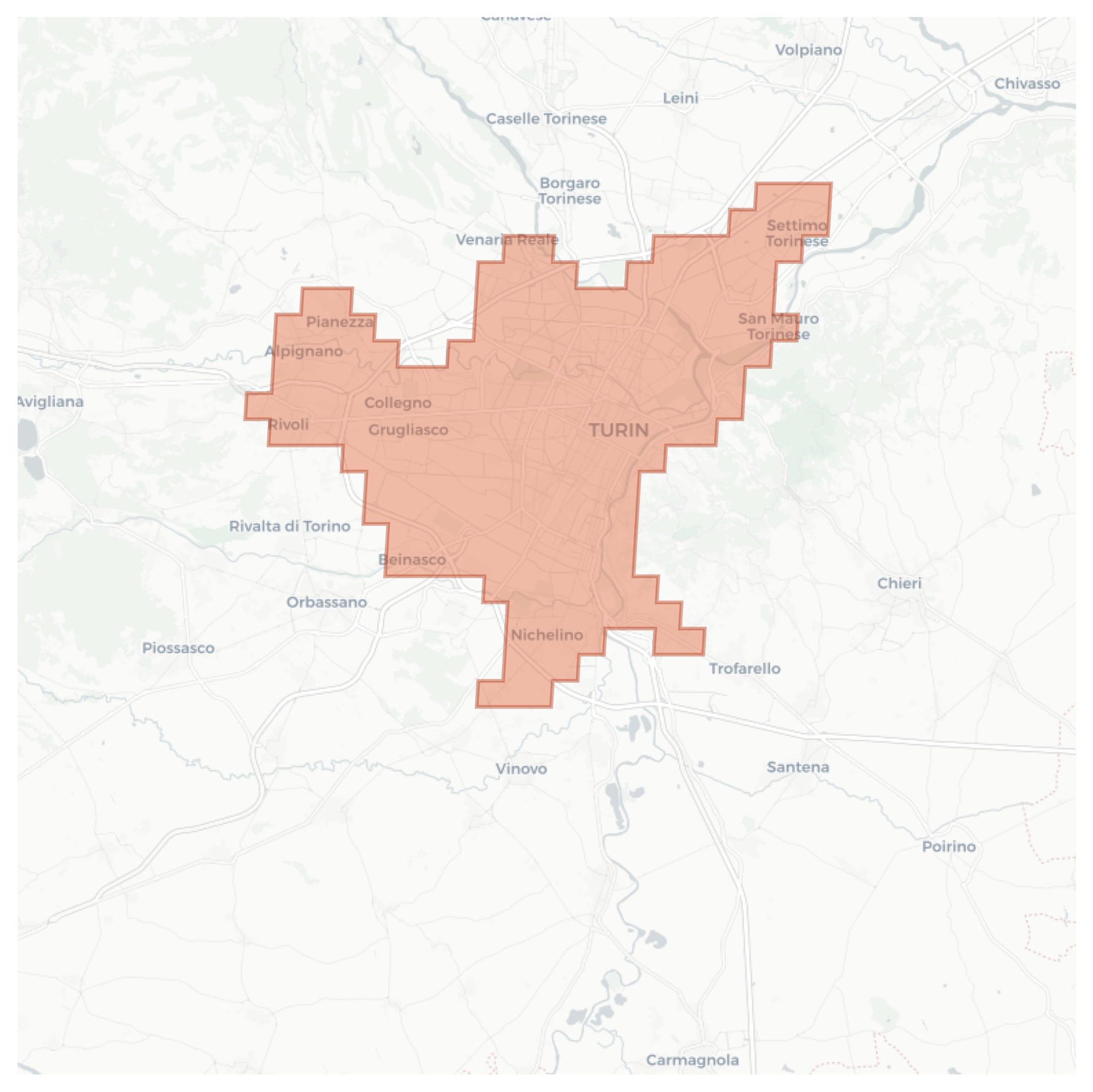 Turin geographic map