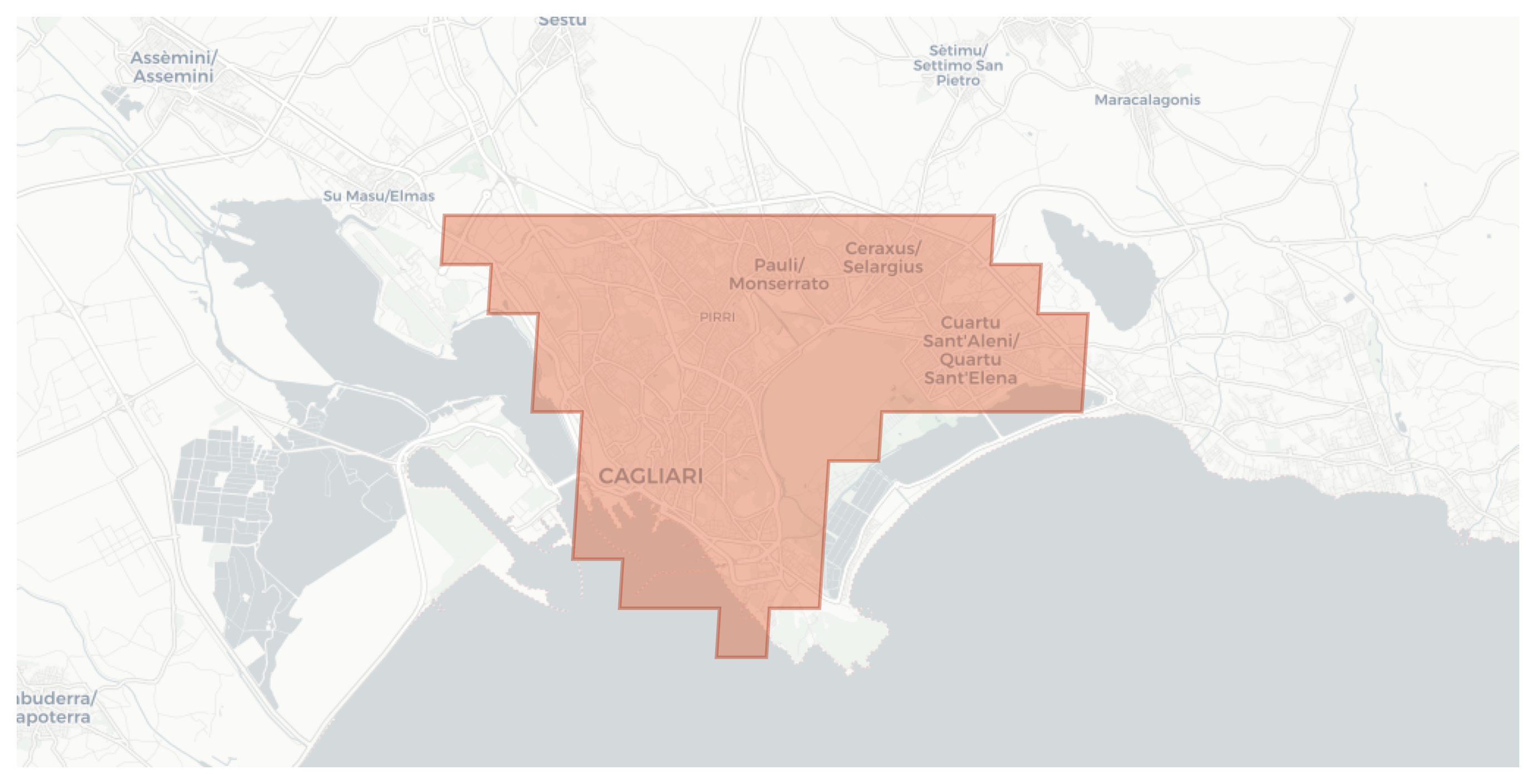 Cagliari geographic map