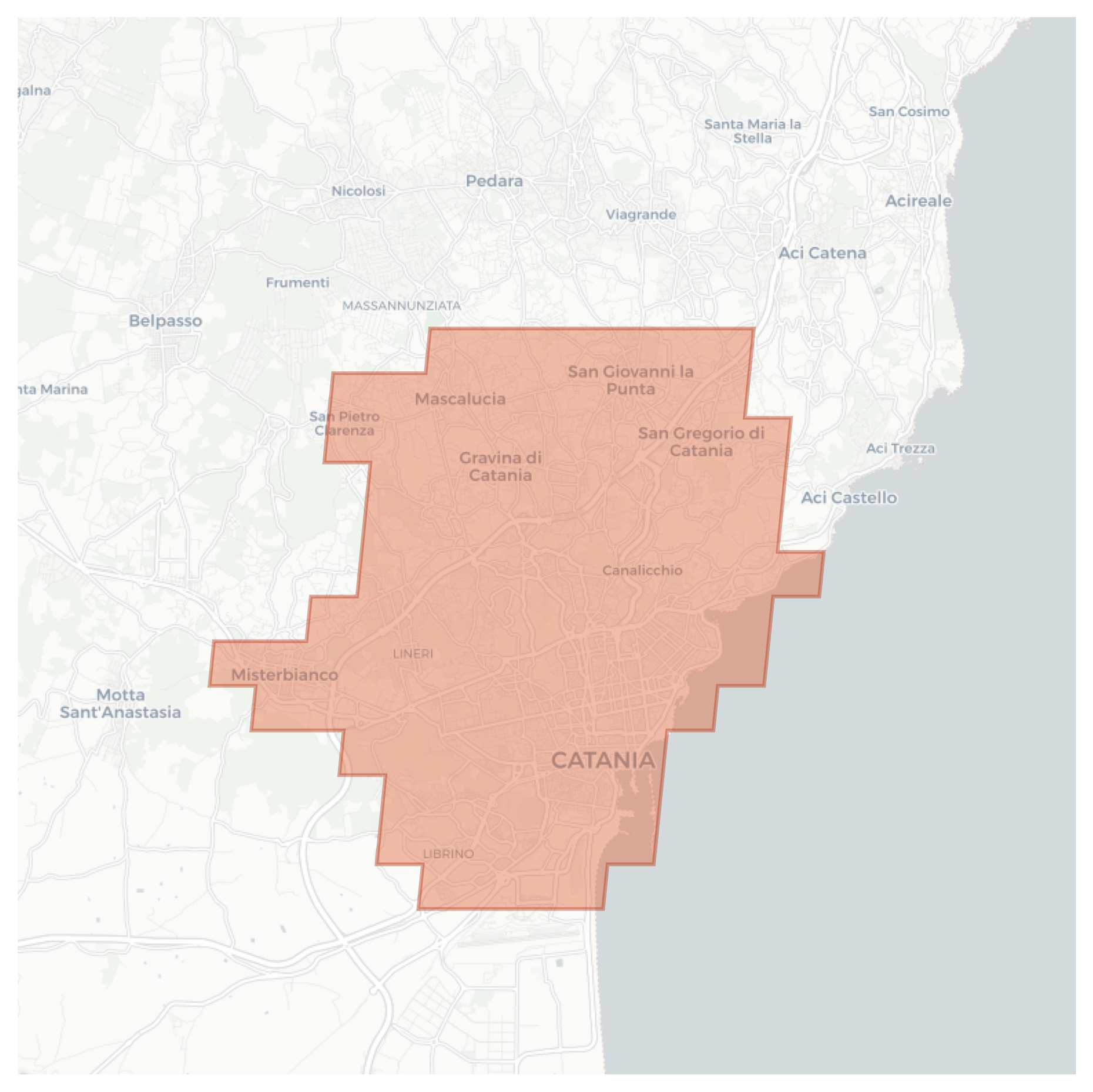 Catania geographic map