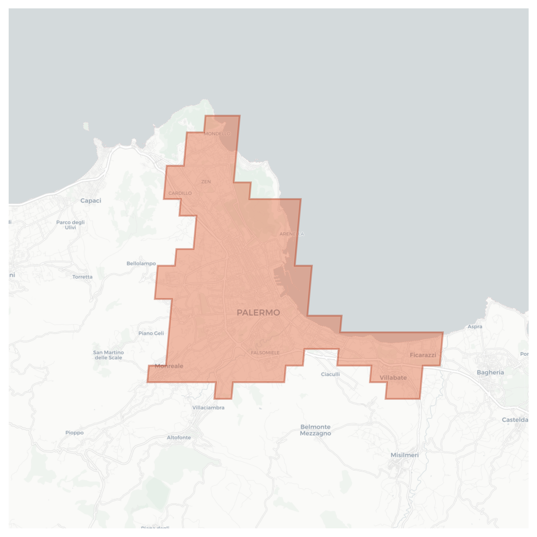 Palermo geographic map