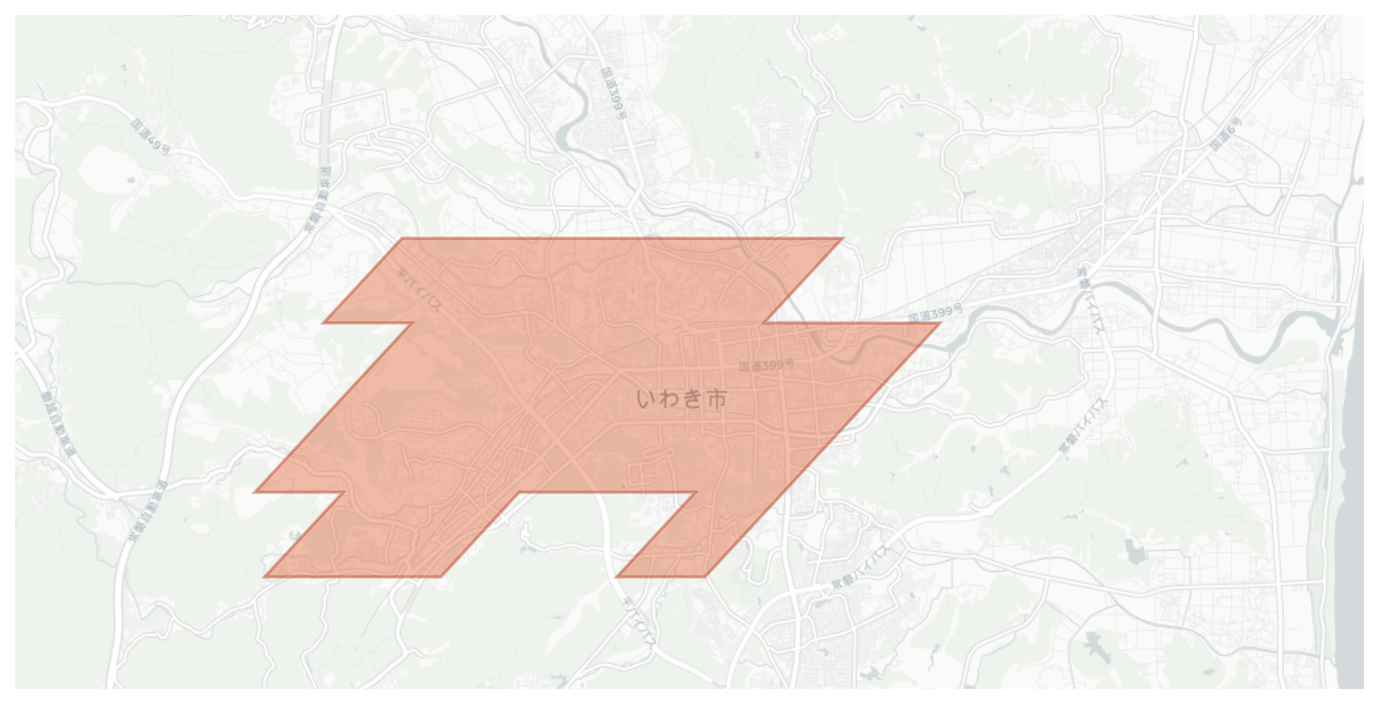 Iwaki geographic map