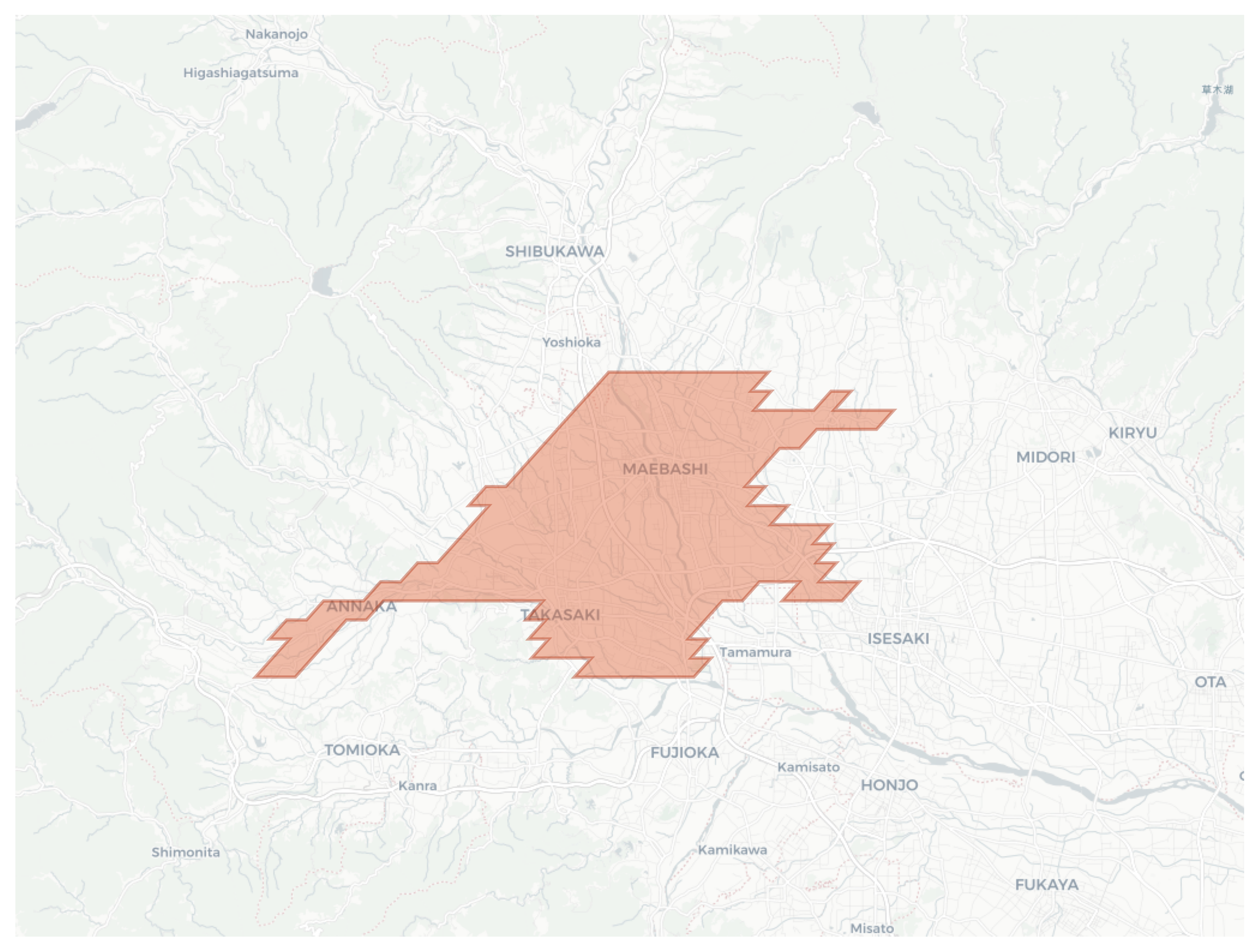 Takasaki [Maebashi] geographic map