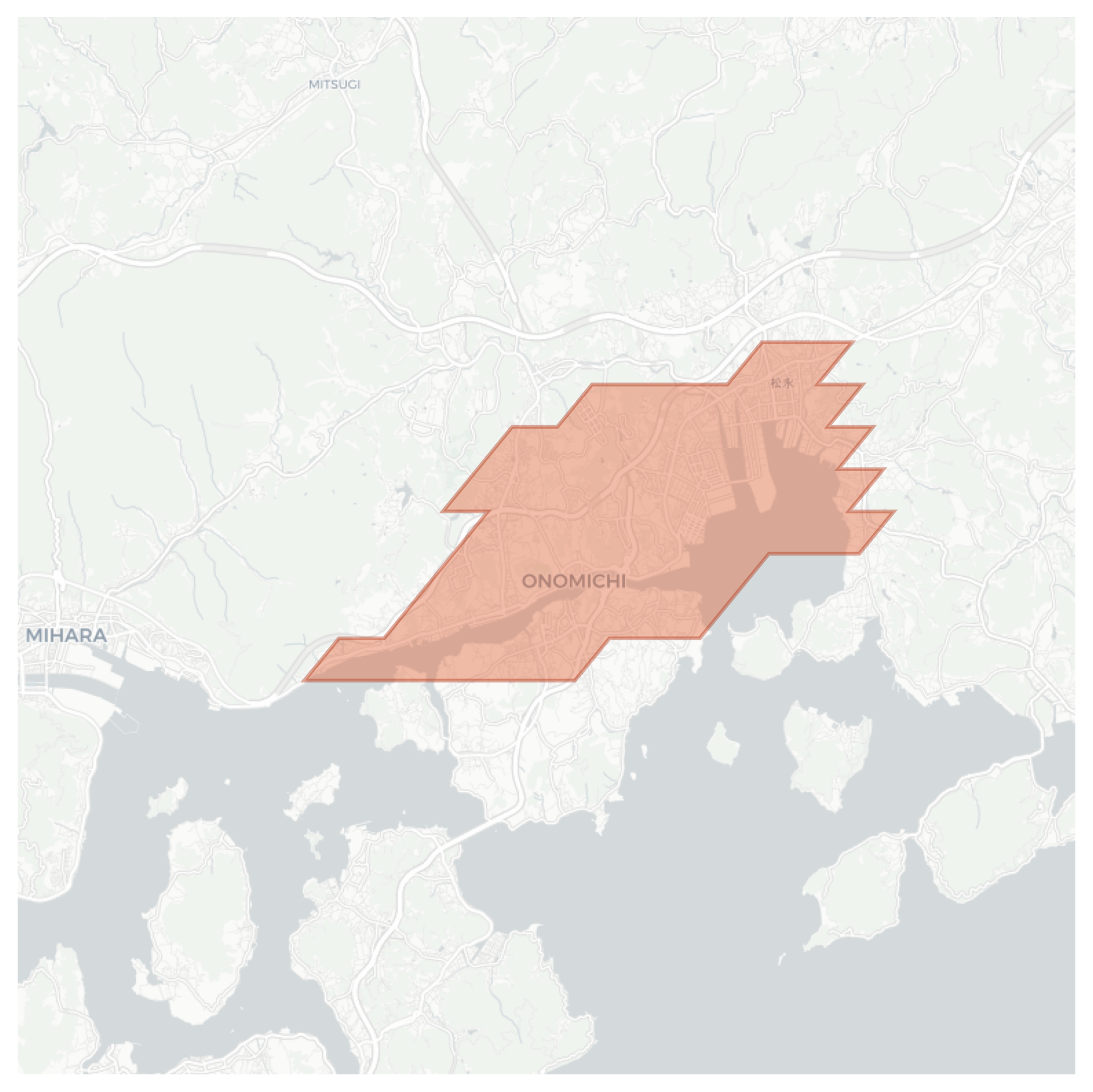 Onomichi geographic map