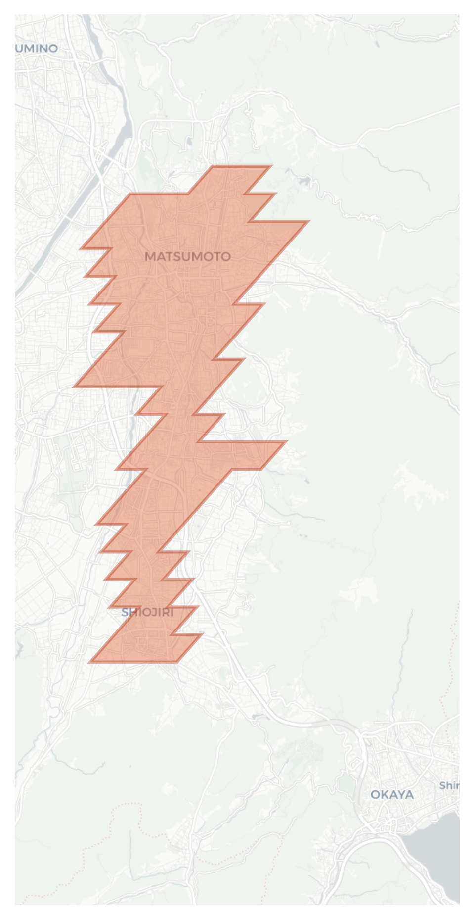 Matsumoto geographic map