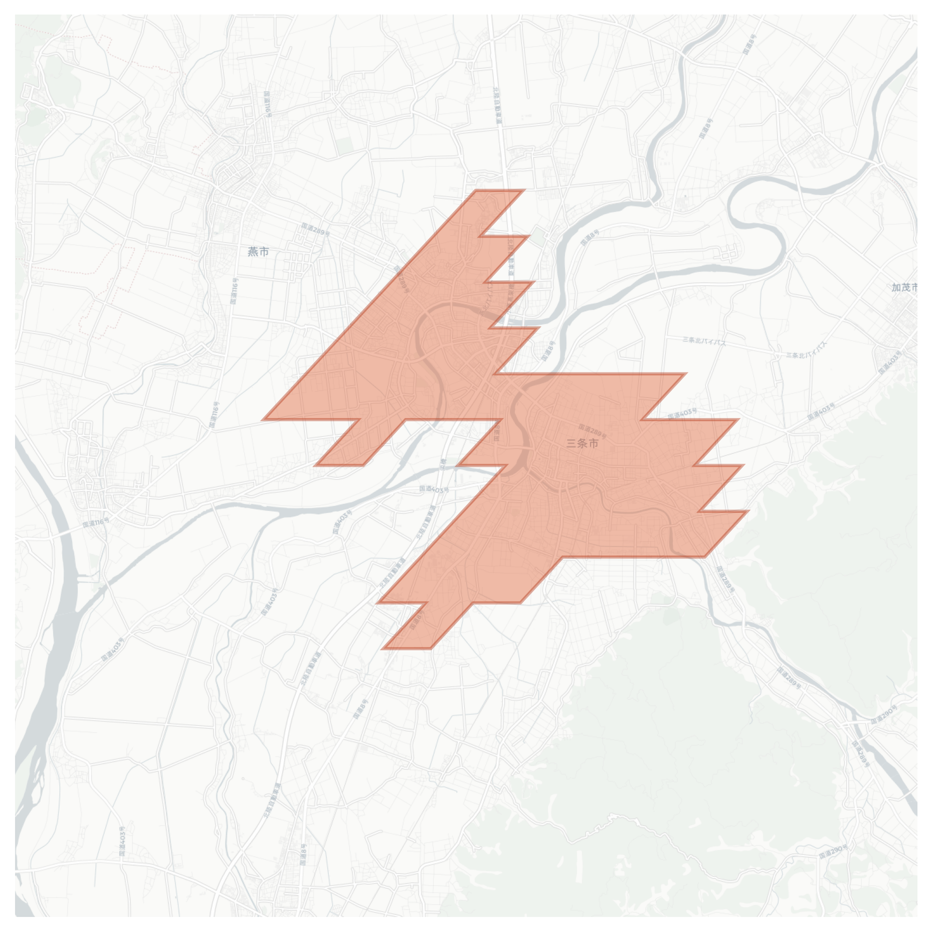 Sanjo geographic map