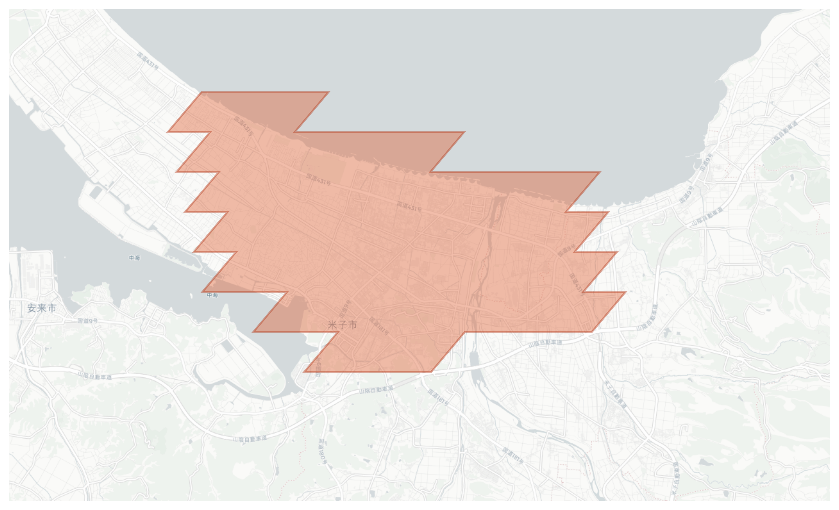 Yonago geographic map