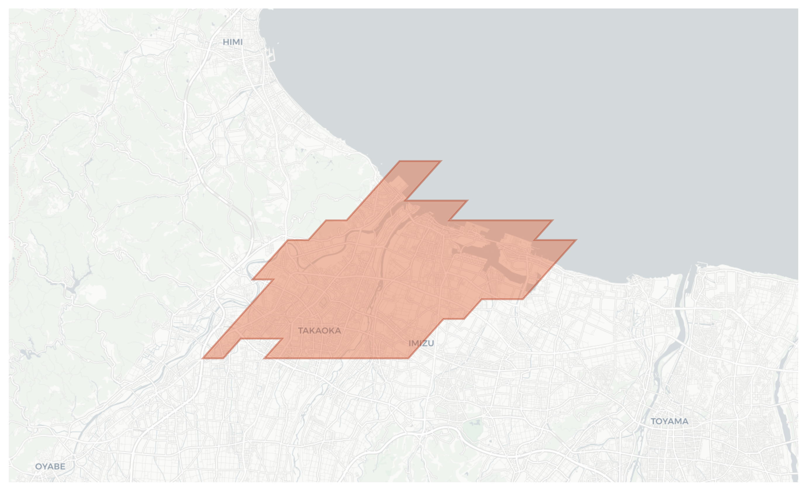 Takaoka geographic map