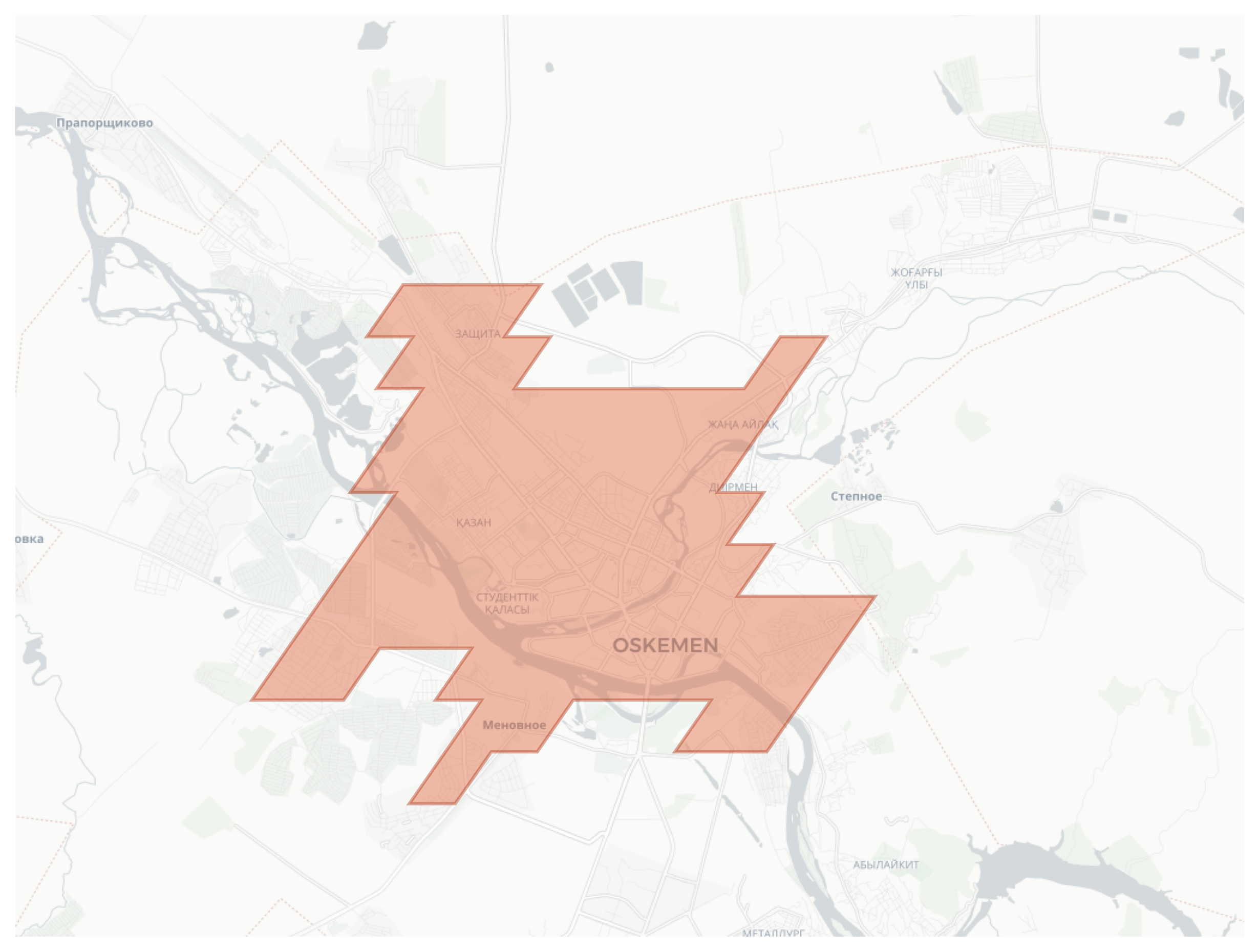 Ust-Kamenogorsk geographic map