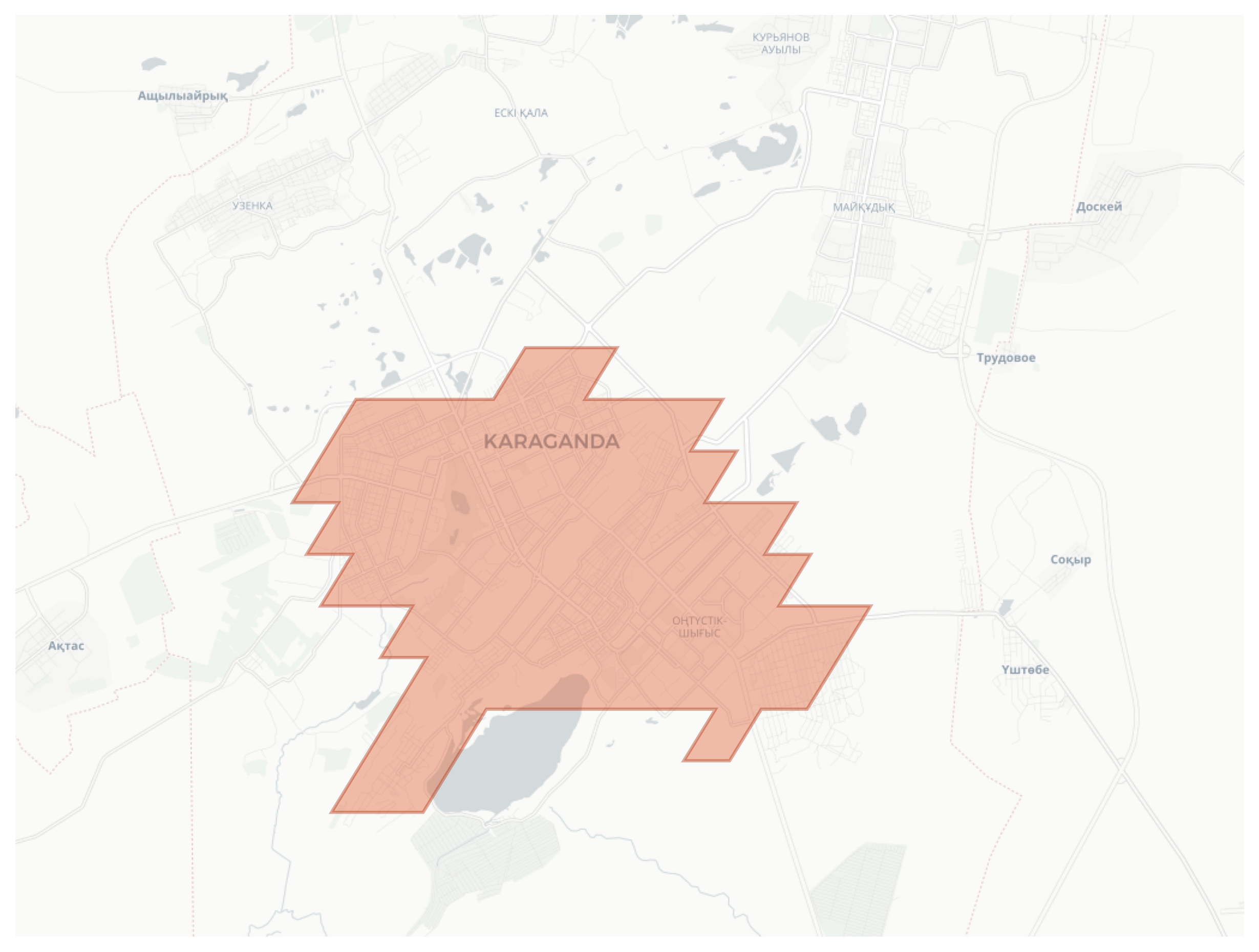 Karaganda geographic map