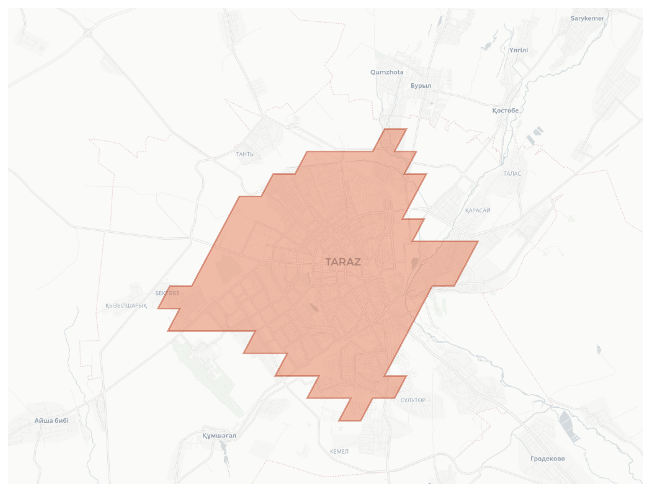 Taraz geographic map