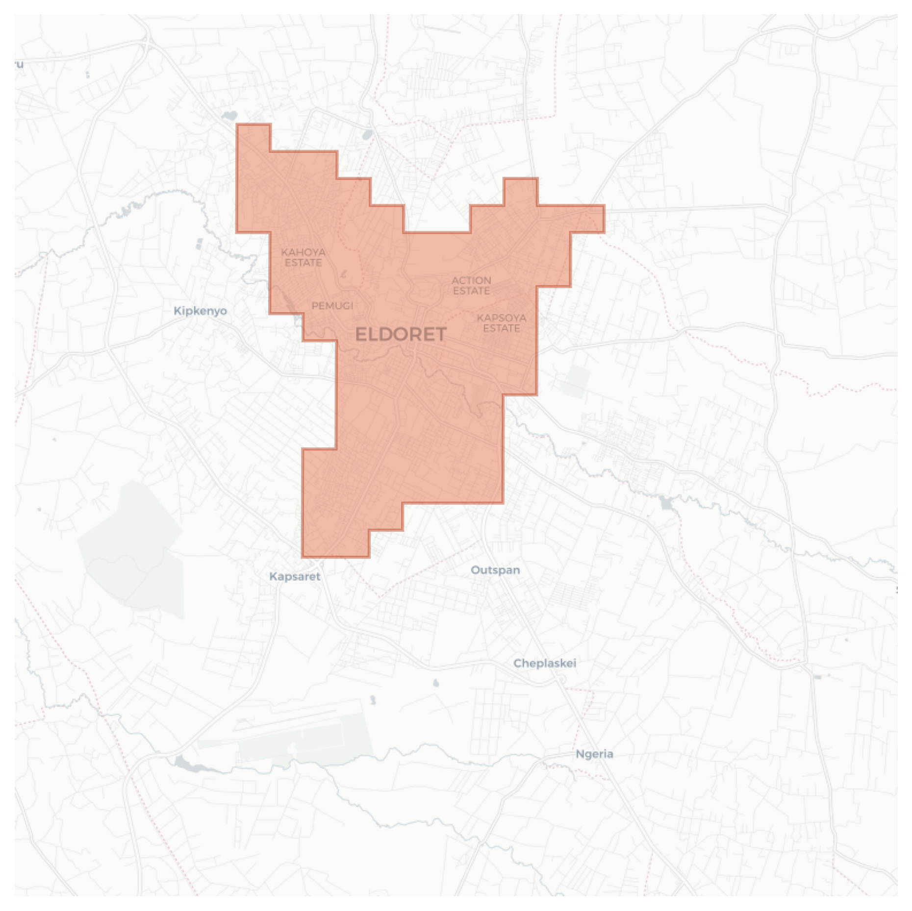 Eldoret geographic map