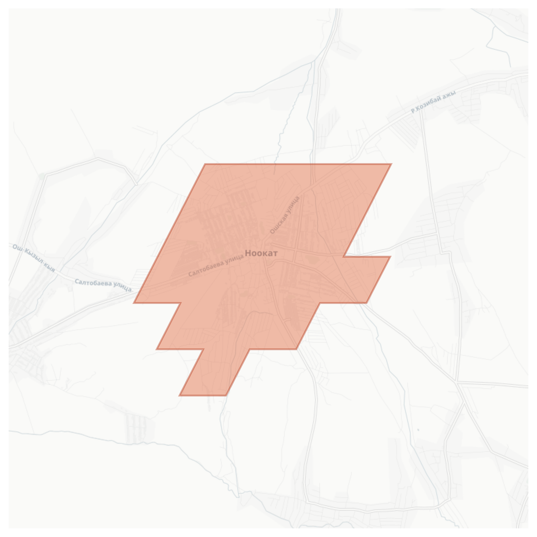 Nookat geographic map