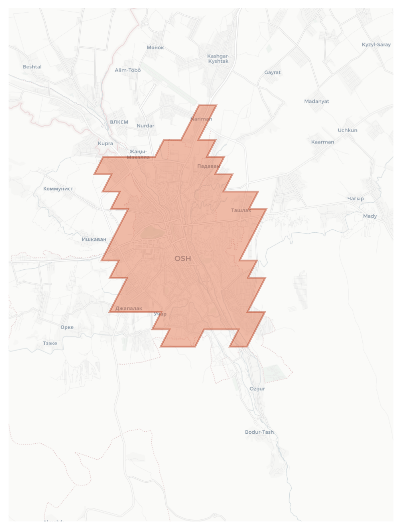 Osh geographic map