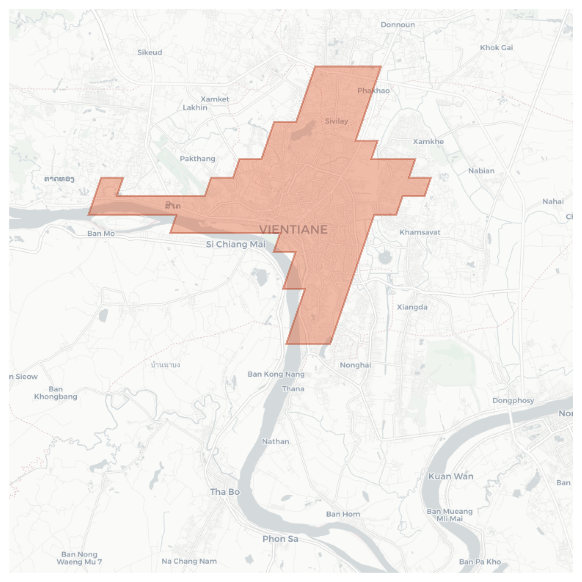 Vientiane geographic map