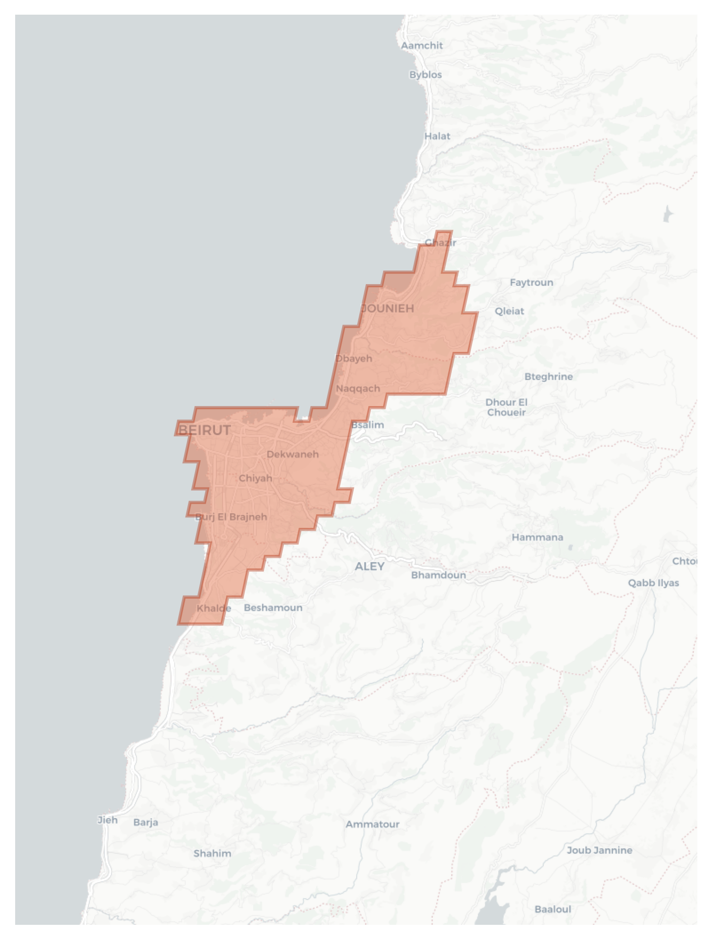 Beirut geographic map