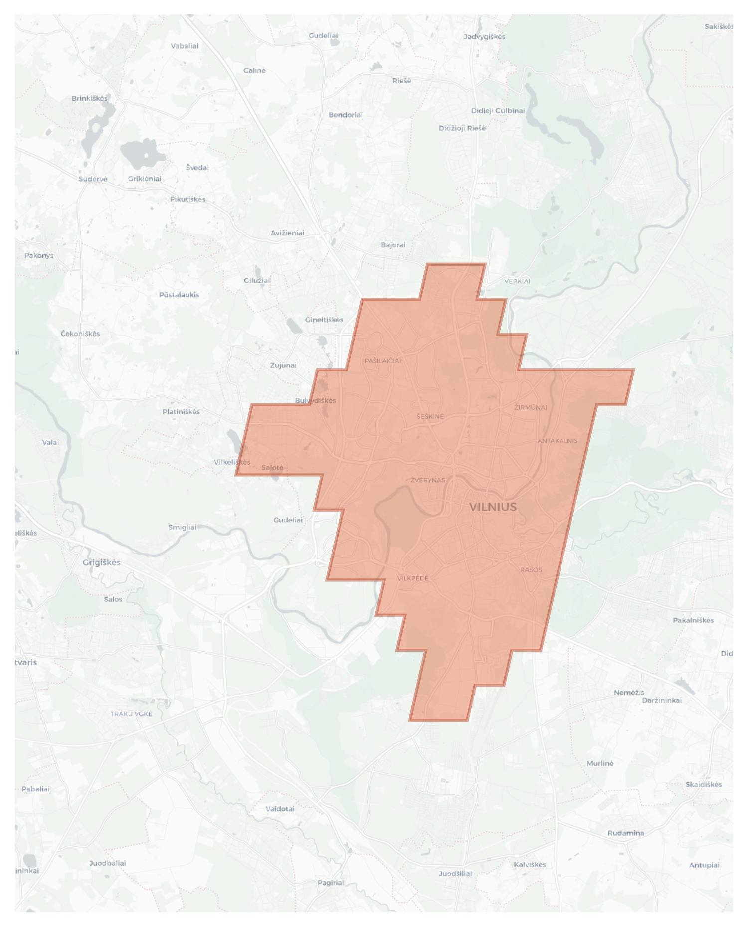 Vilnius geographic map