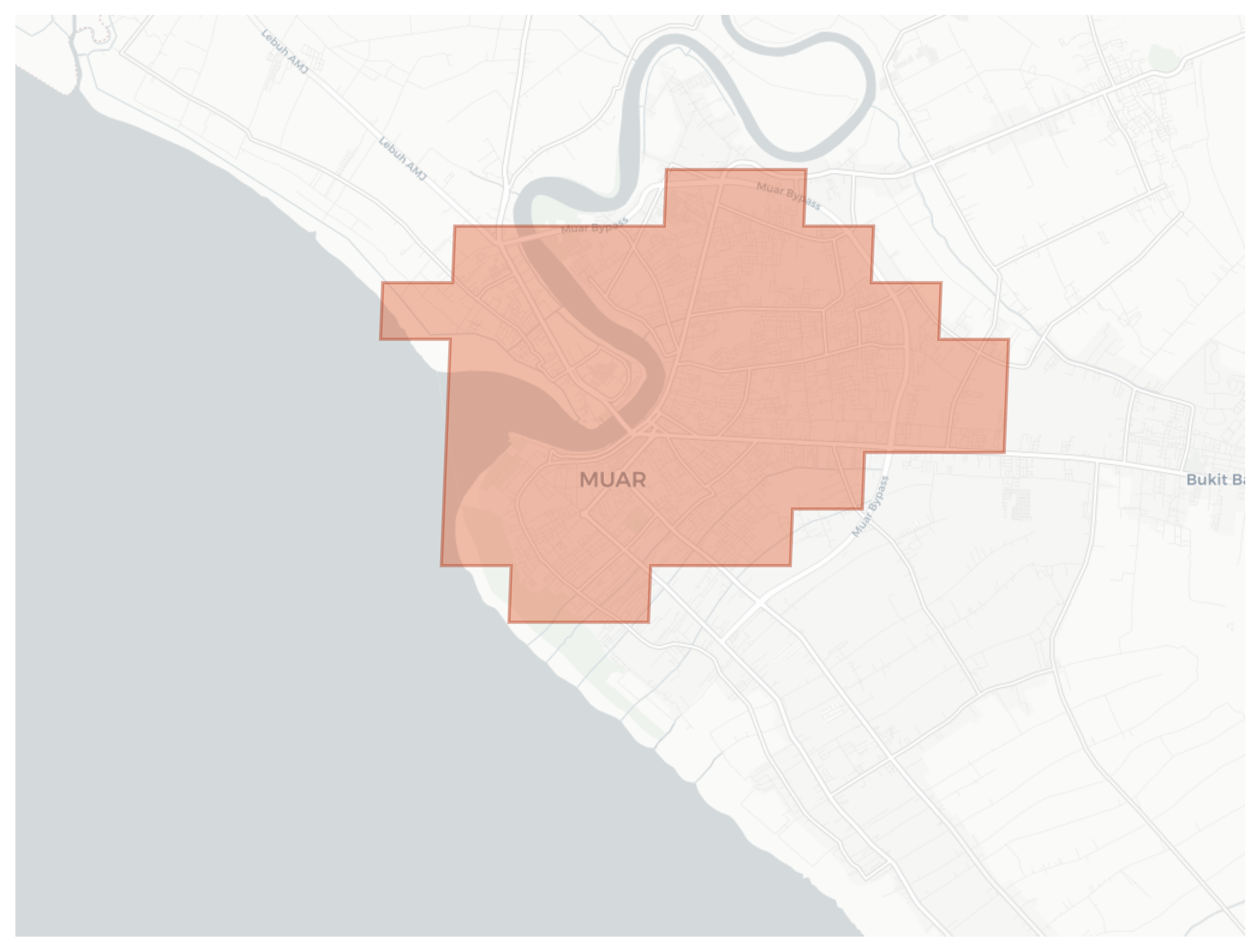 Muar geographic map