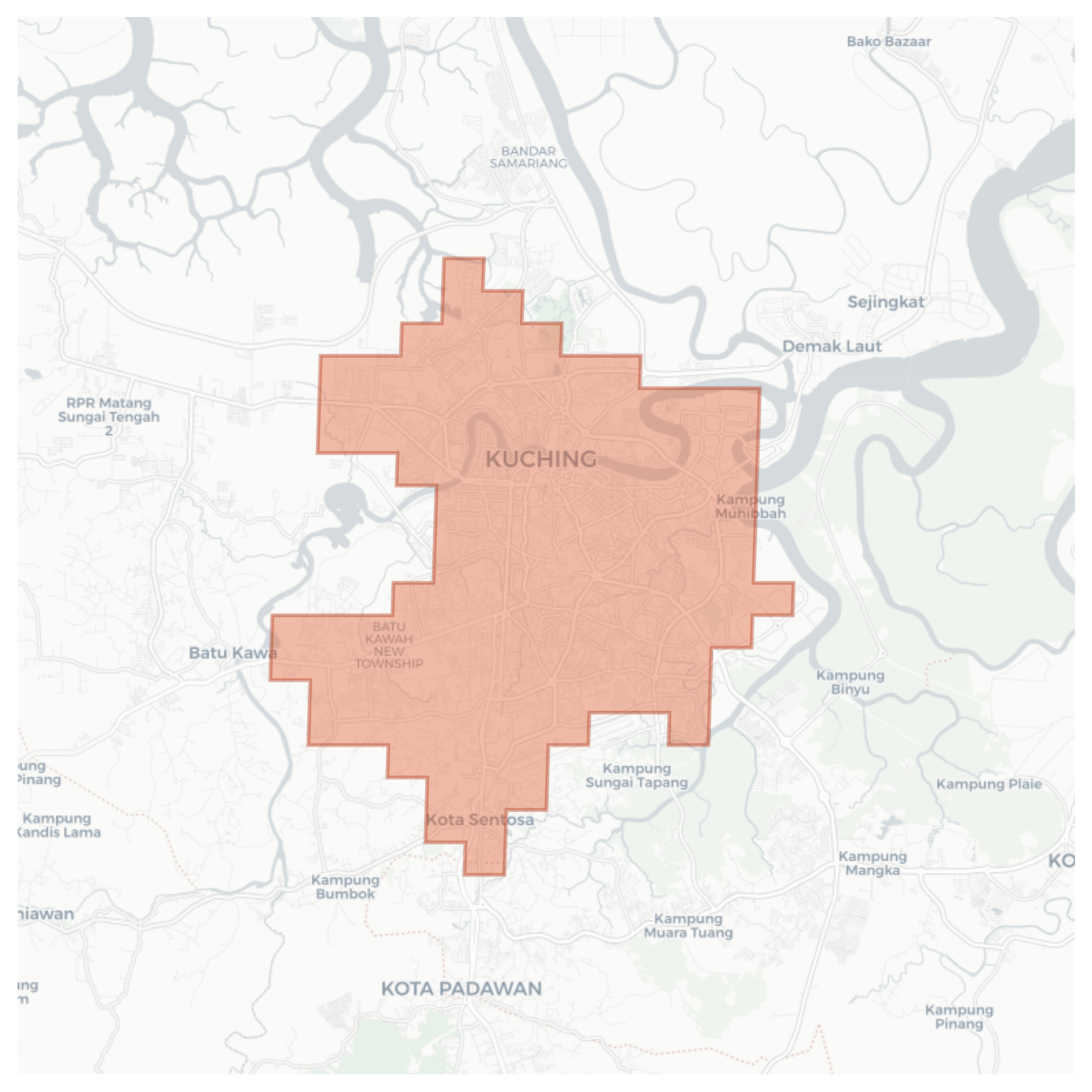 Kuching geographic map
