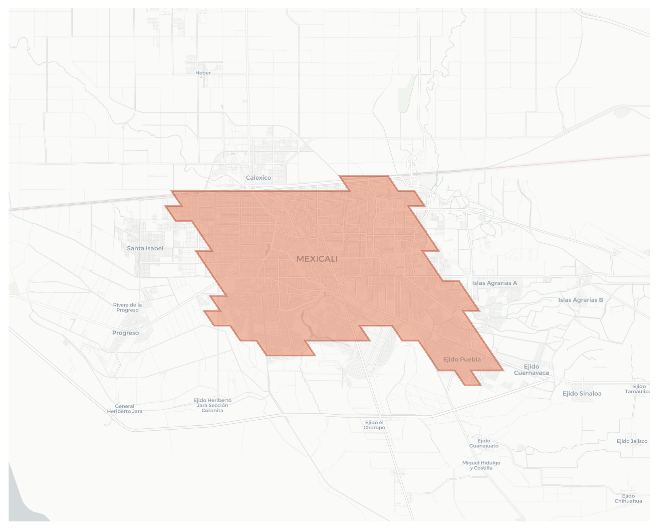 Mexicali geographic map