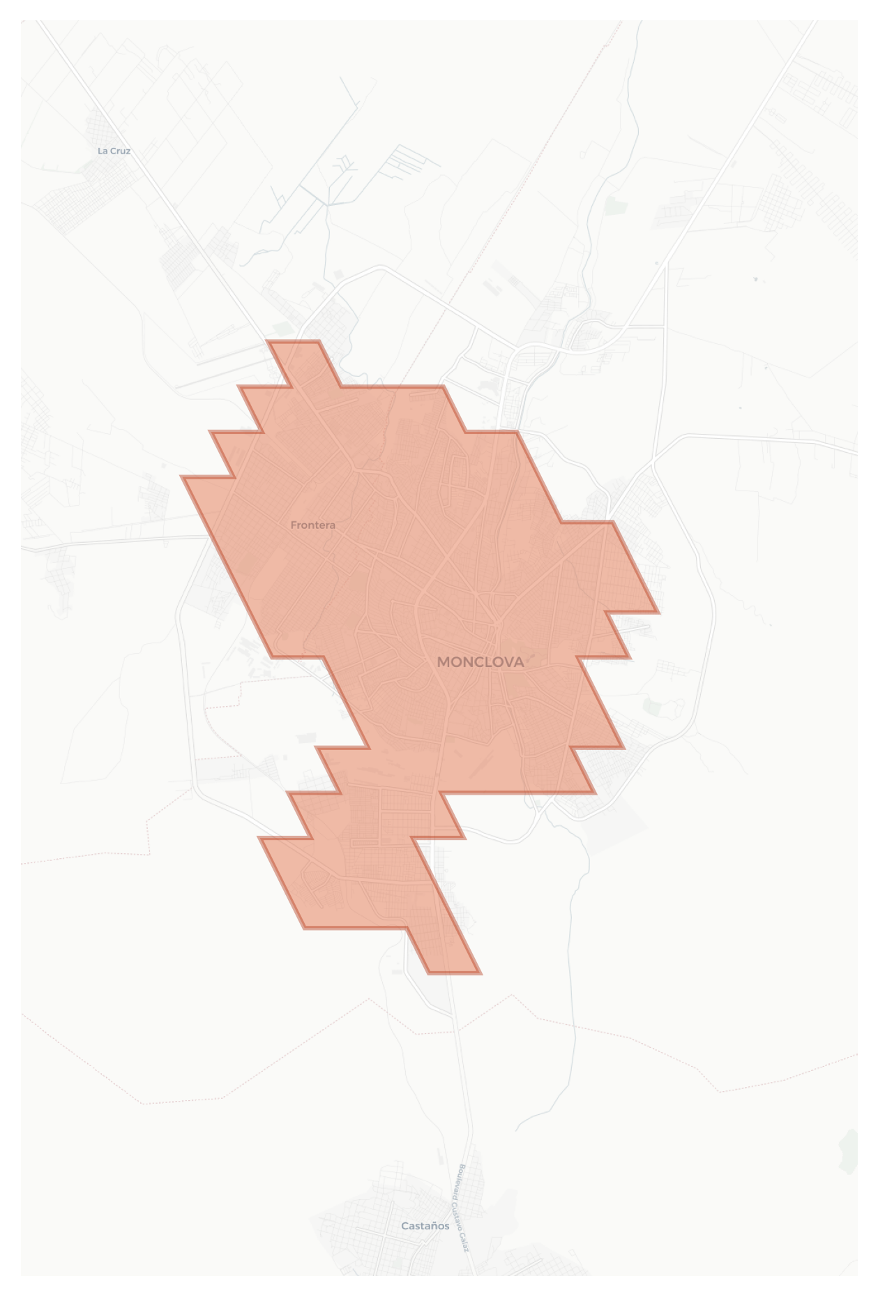 Monclova geographic map