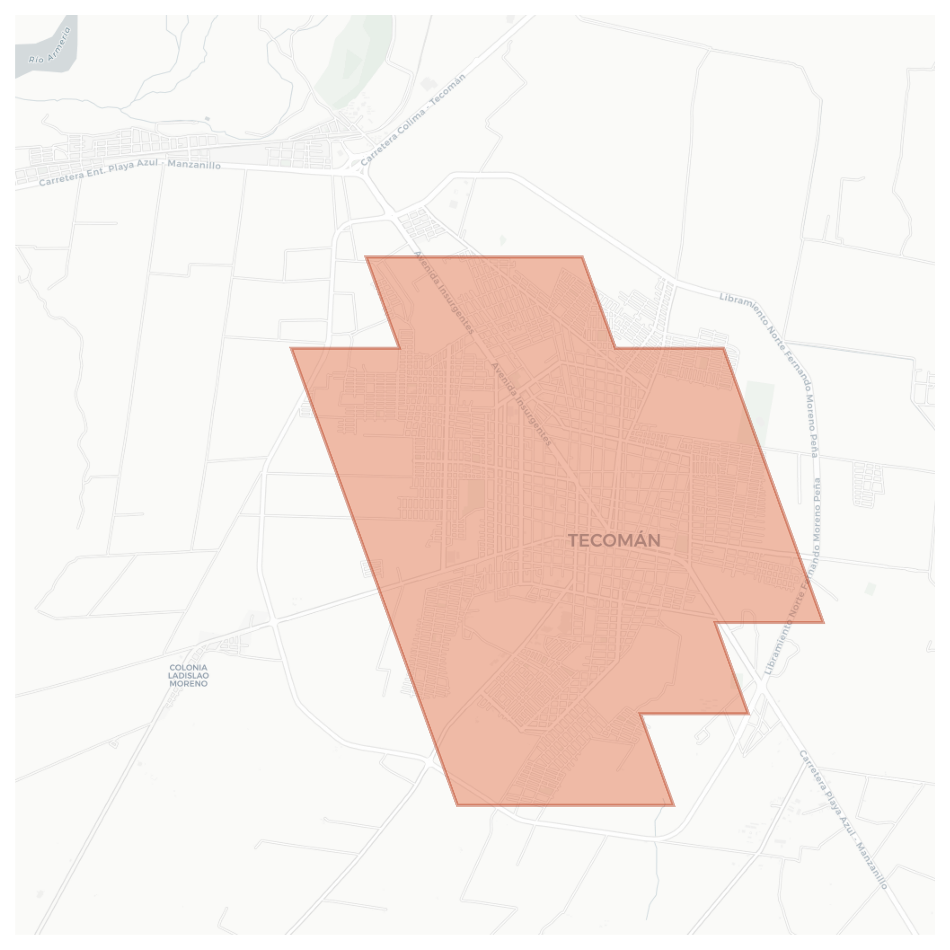 Tecoman geographic map