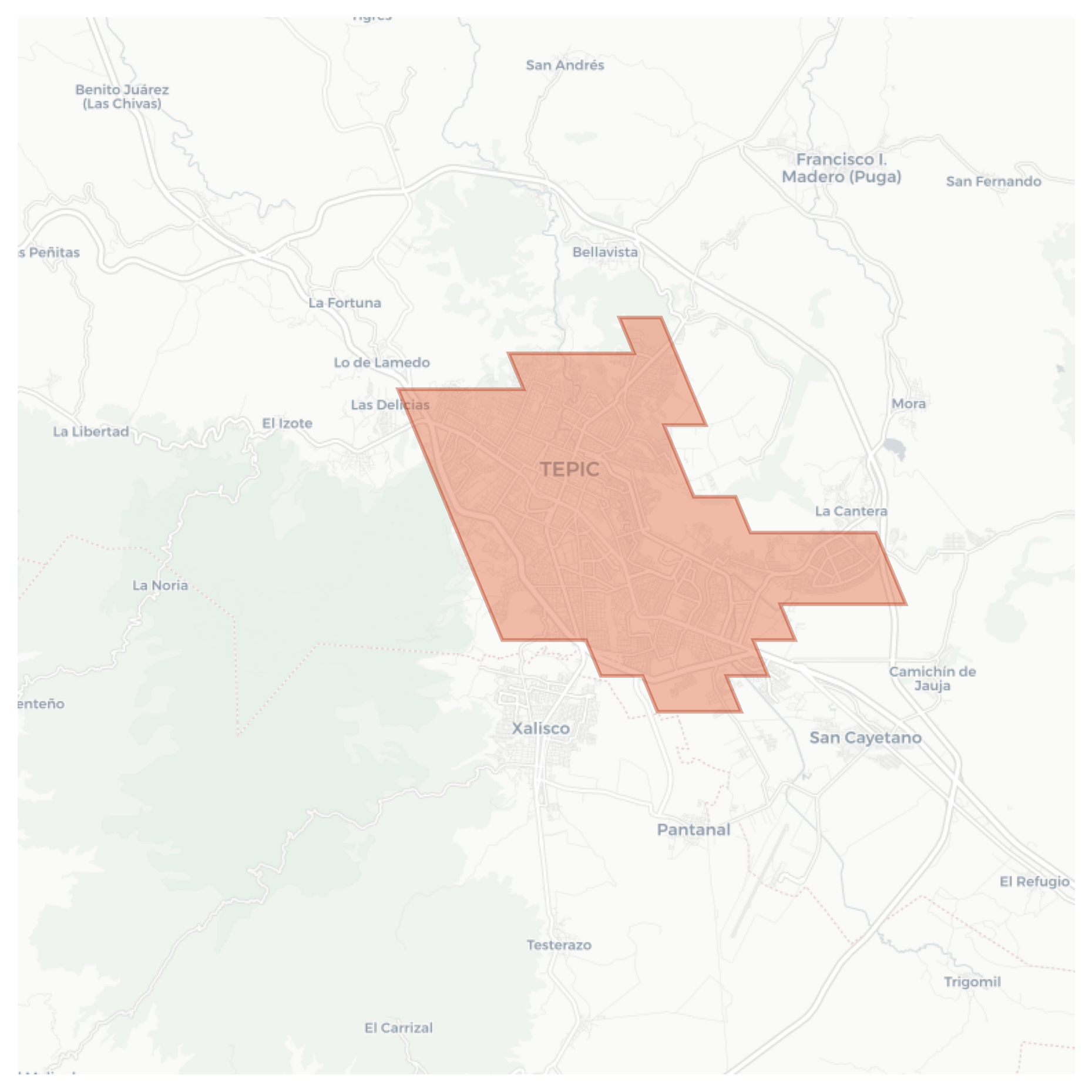 Tepic geographic map