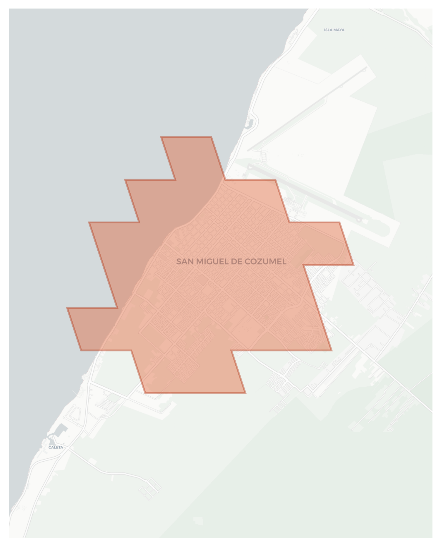 San Miguel de Cozumel geographic map