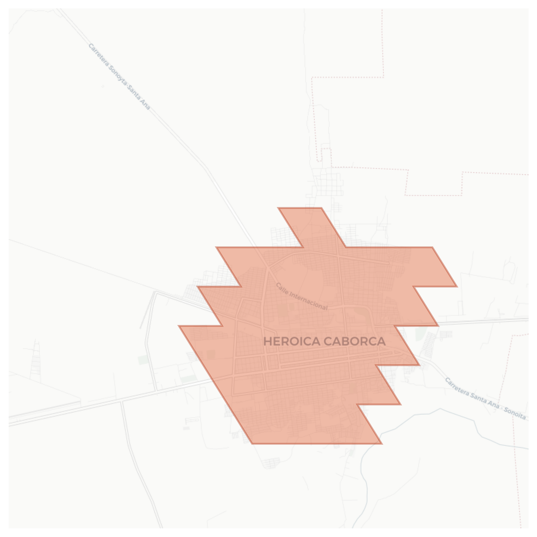 Heroica Caborca geographic map