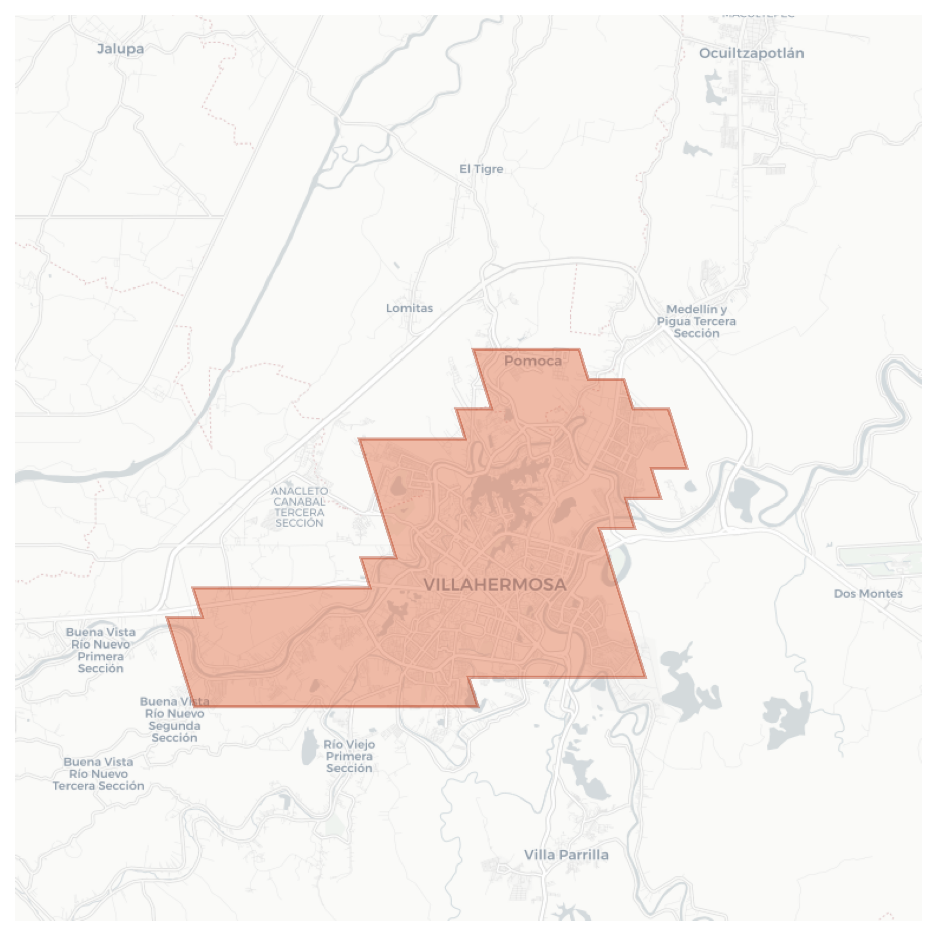 Villahermosa geographic map