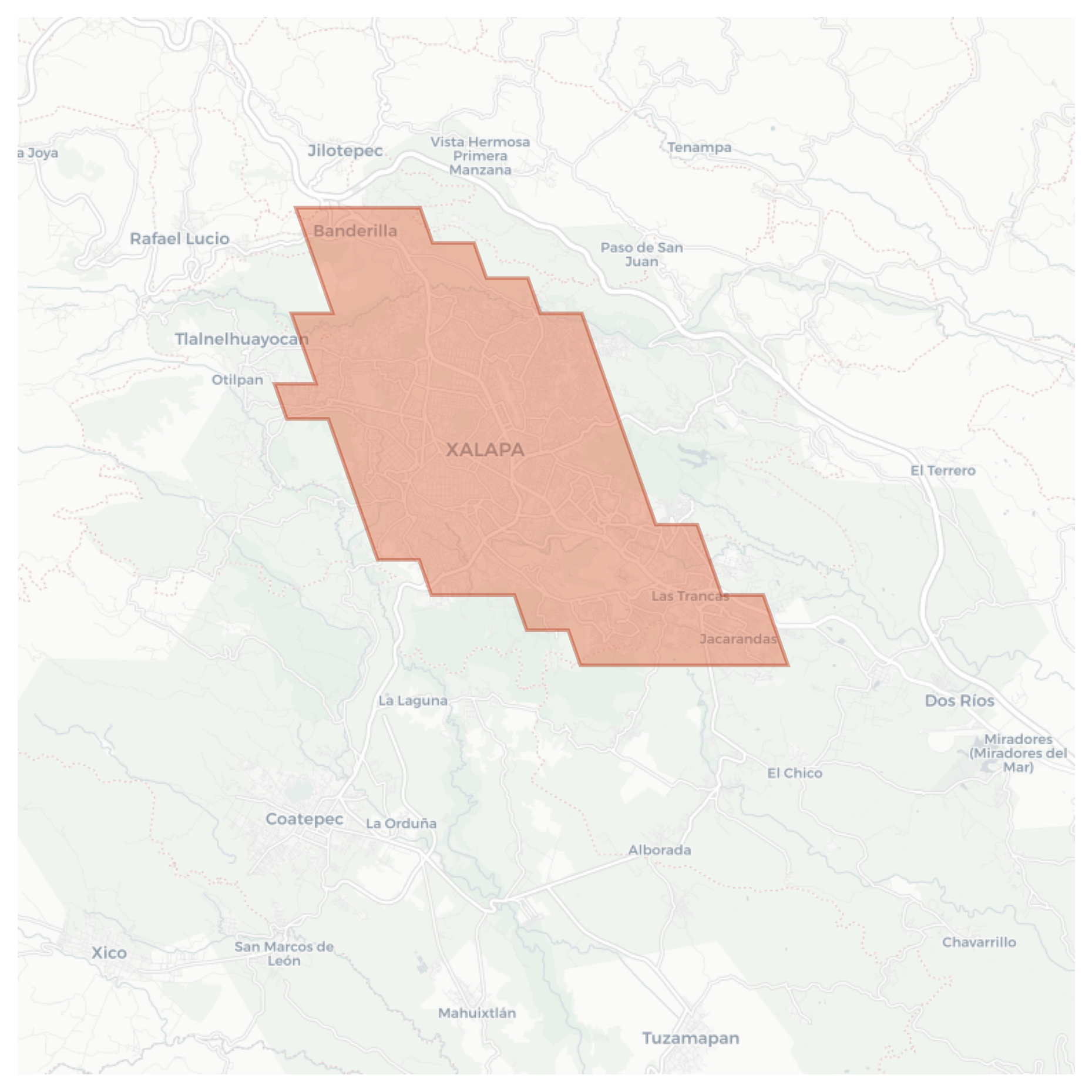 Xalapa geographic map