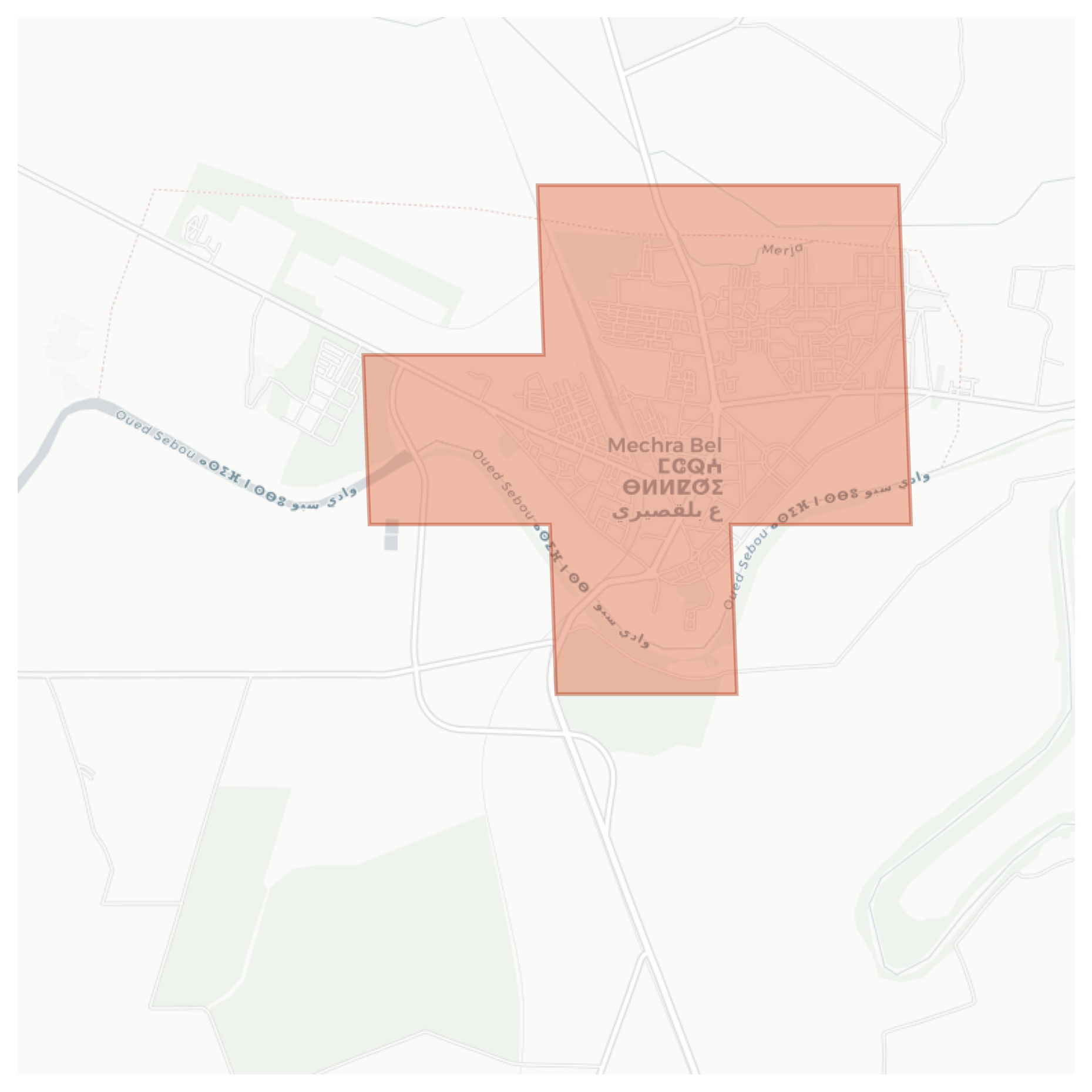 Mechra Bel Ksiri geographic map