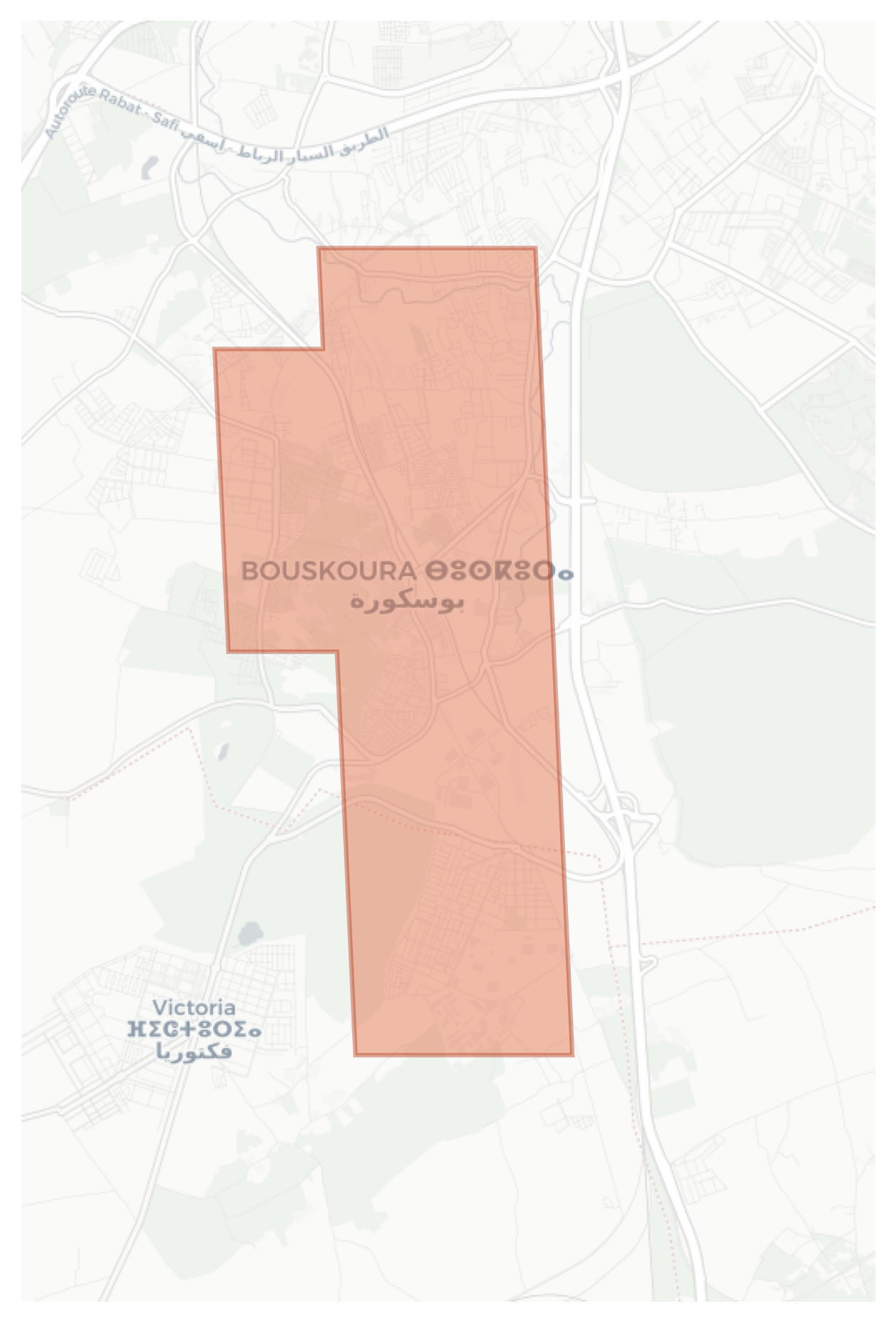 Bouskoura geographic map