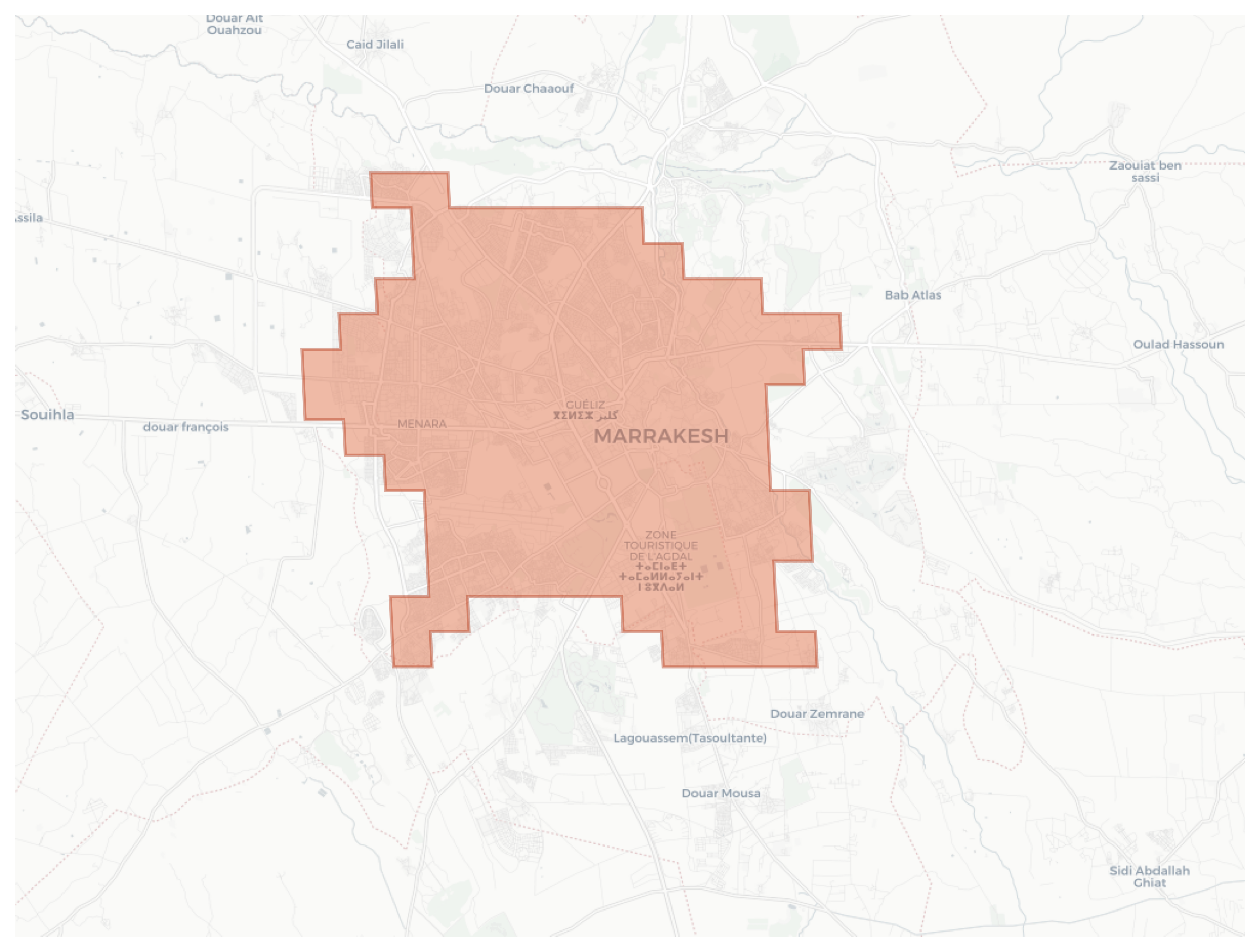 Marrakesh geographic map