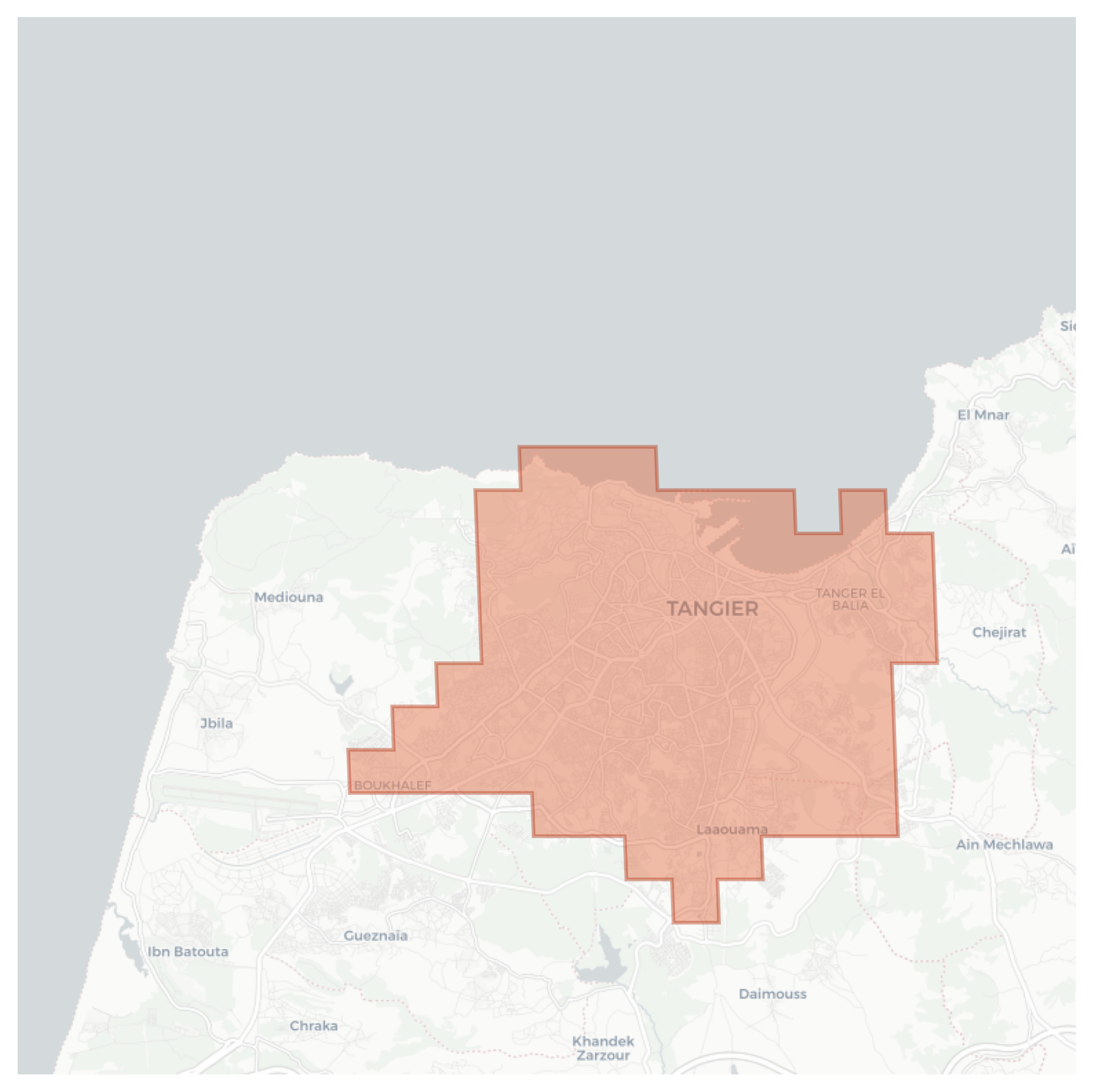 Tangier geographic map