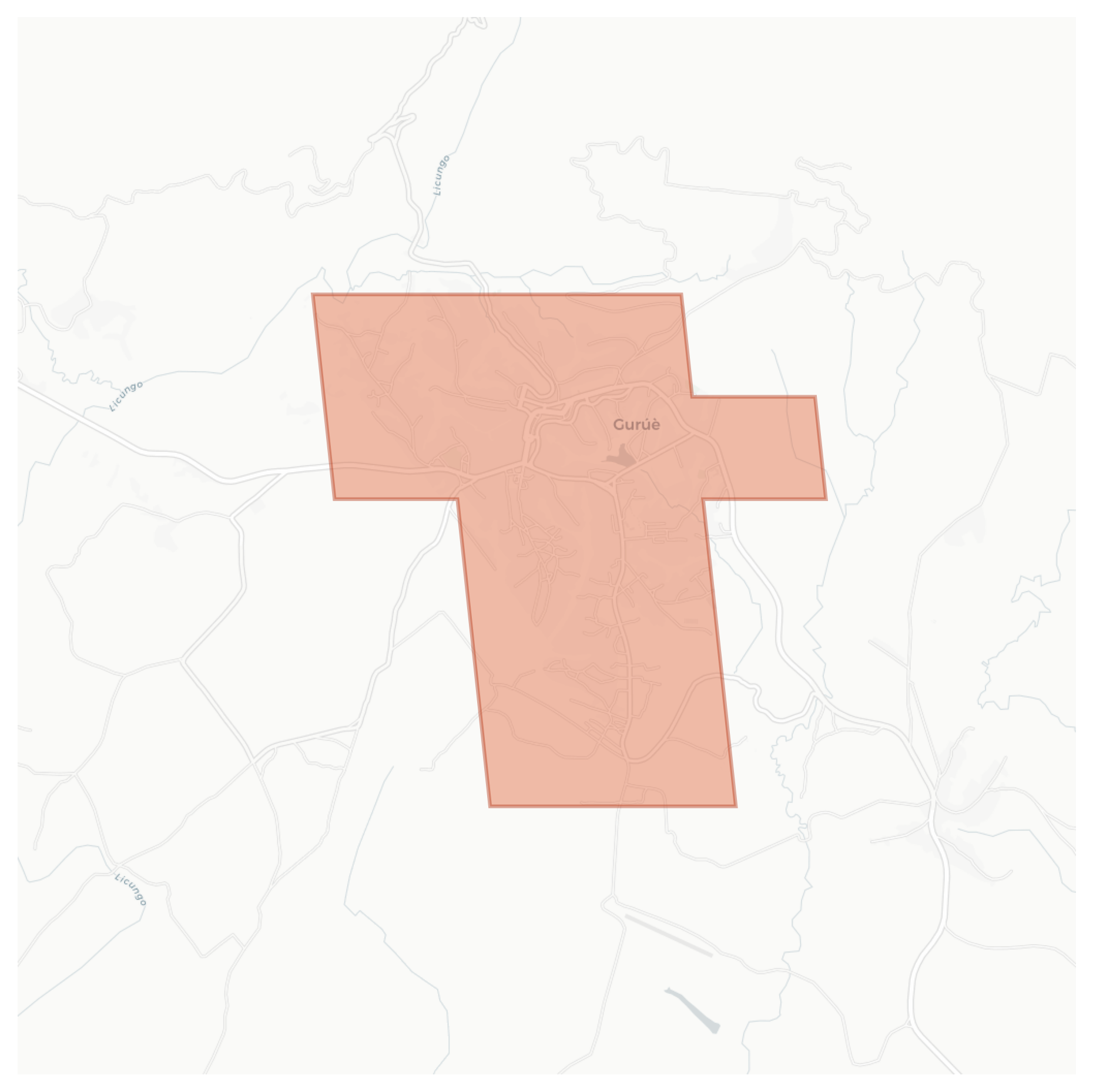 Gurue geographic map