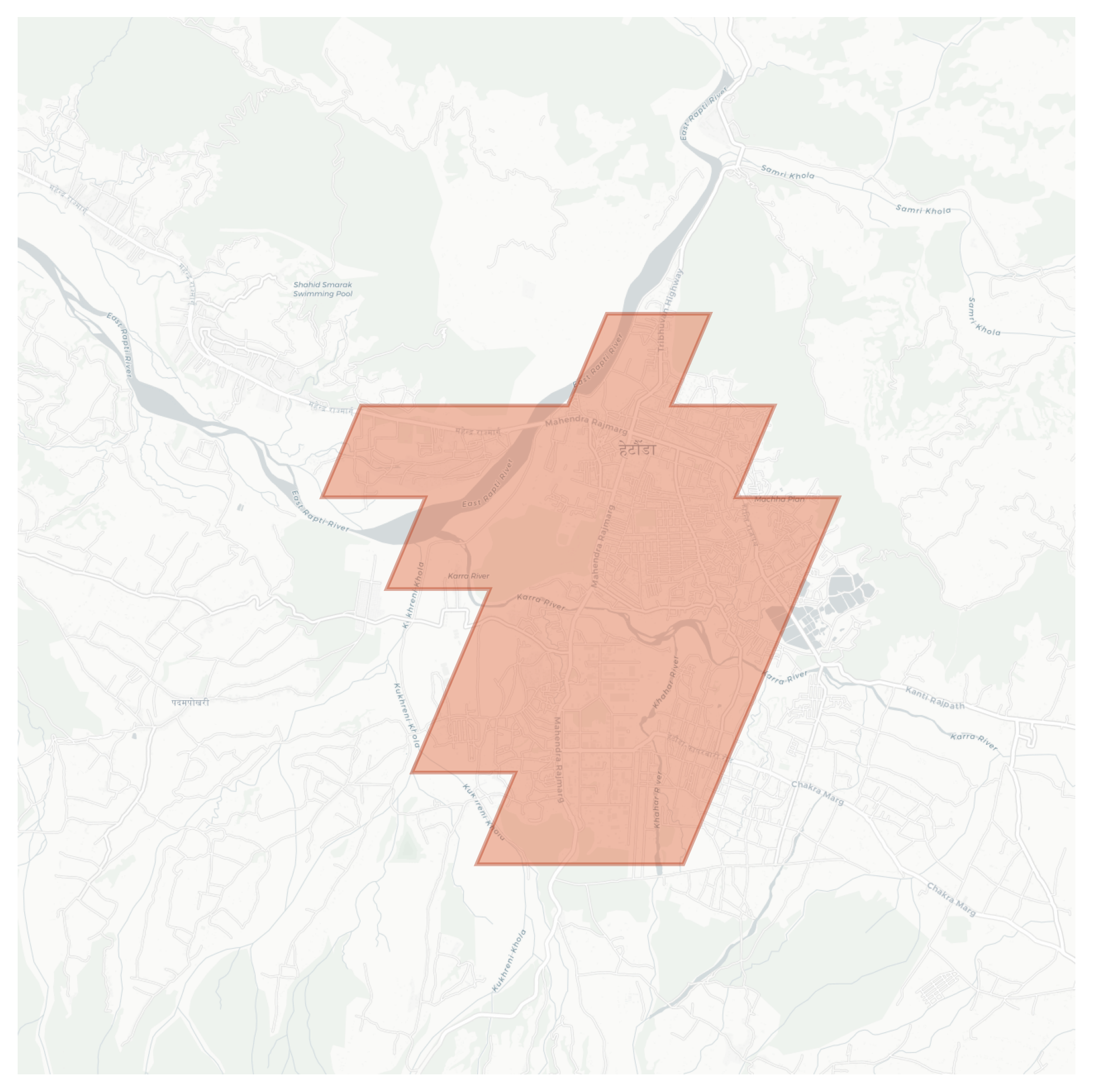 Hetauda geographic map