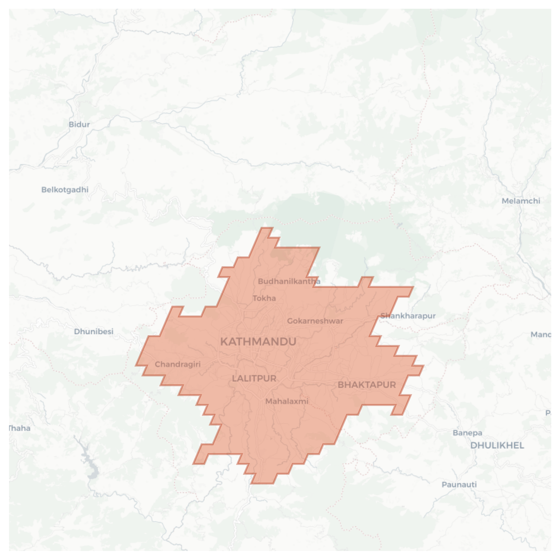 Kathmandu geographic map
