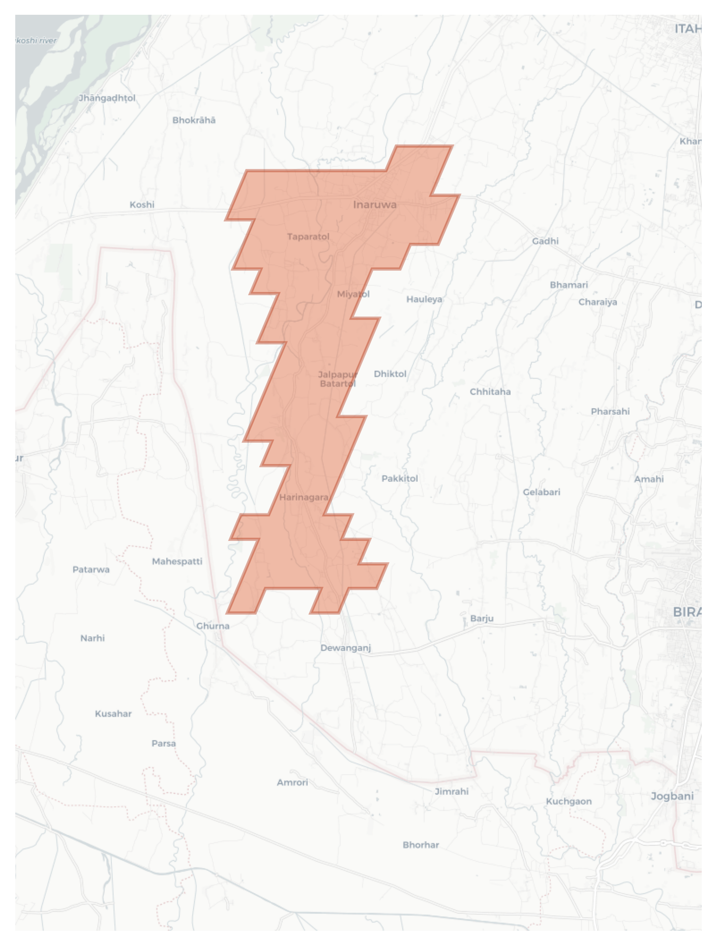 Inaruwa geographic map