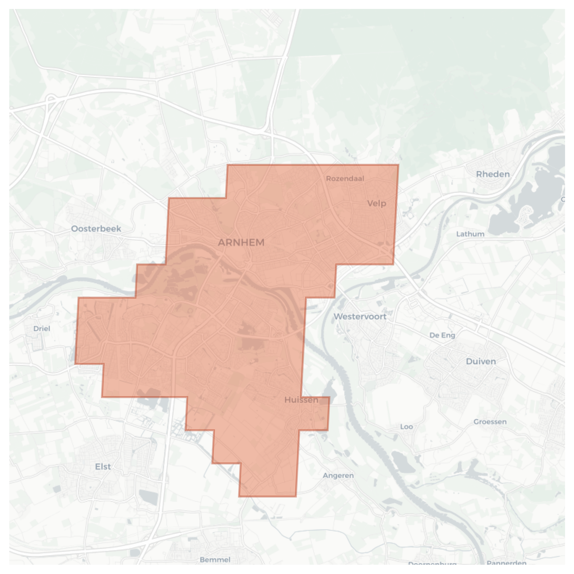 Arnhem geographic map