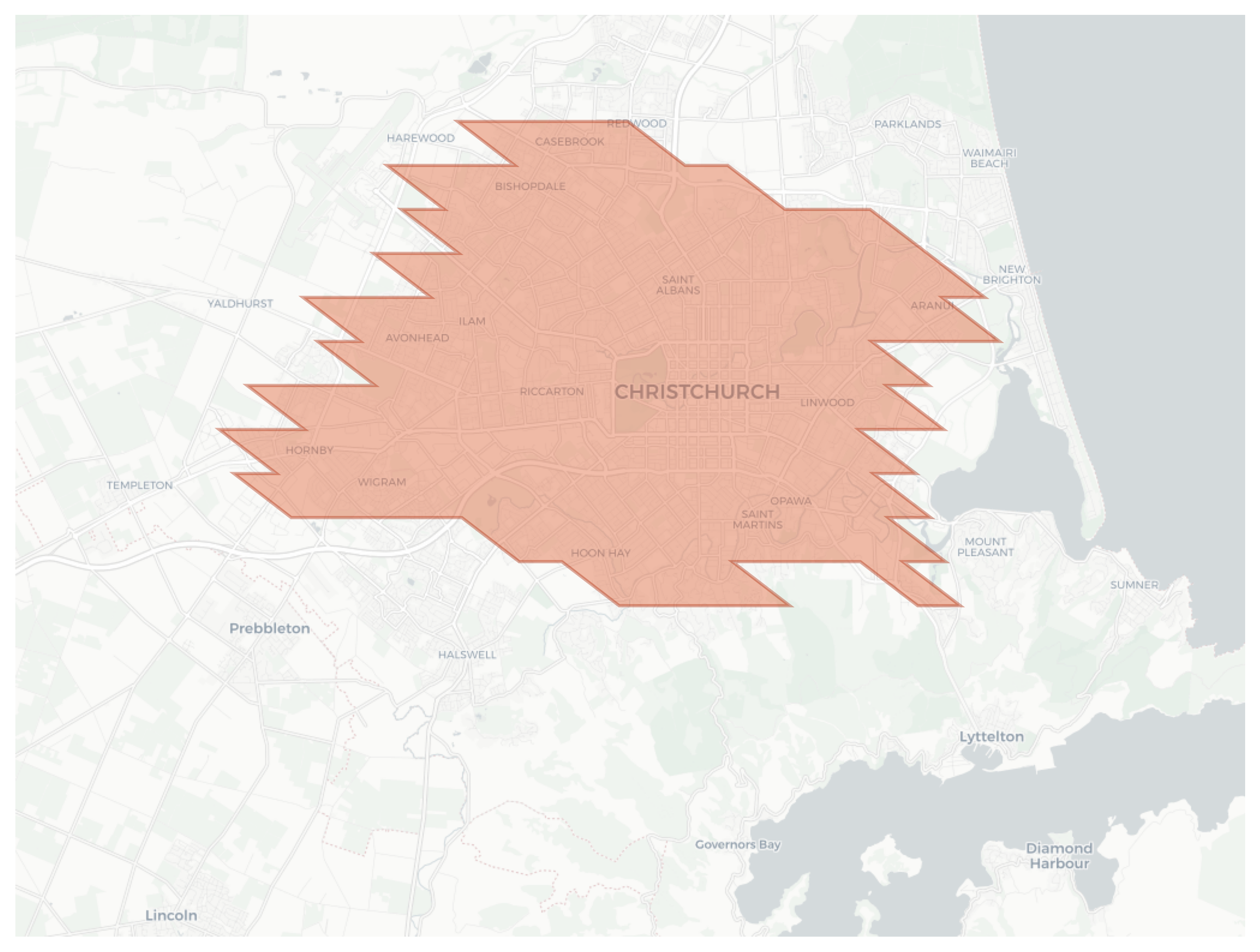 Christchurch geographic map