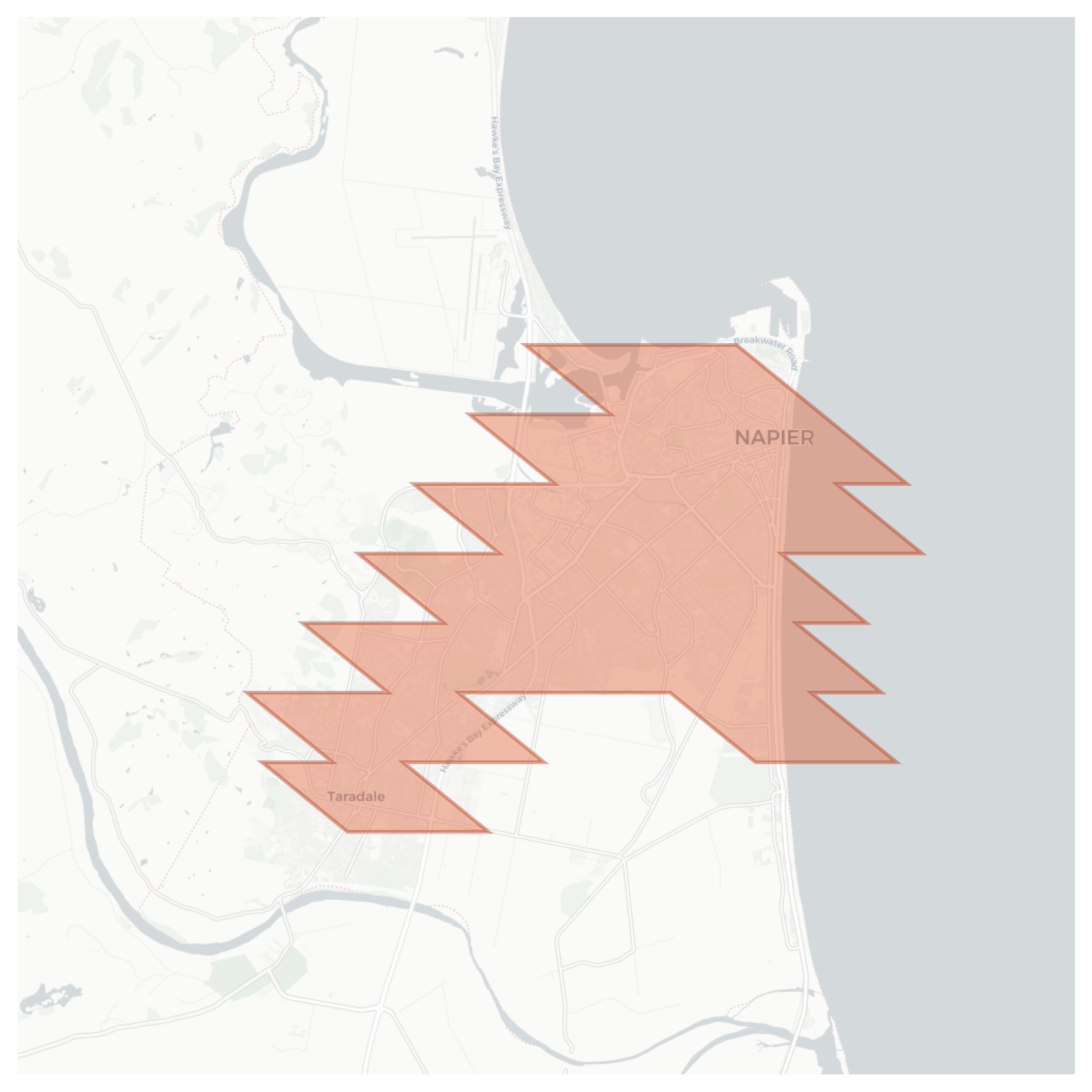 Napier geographic map