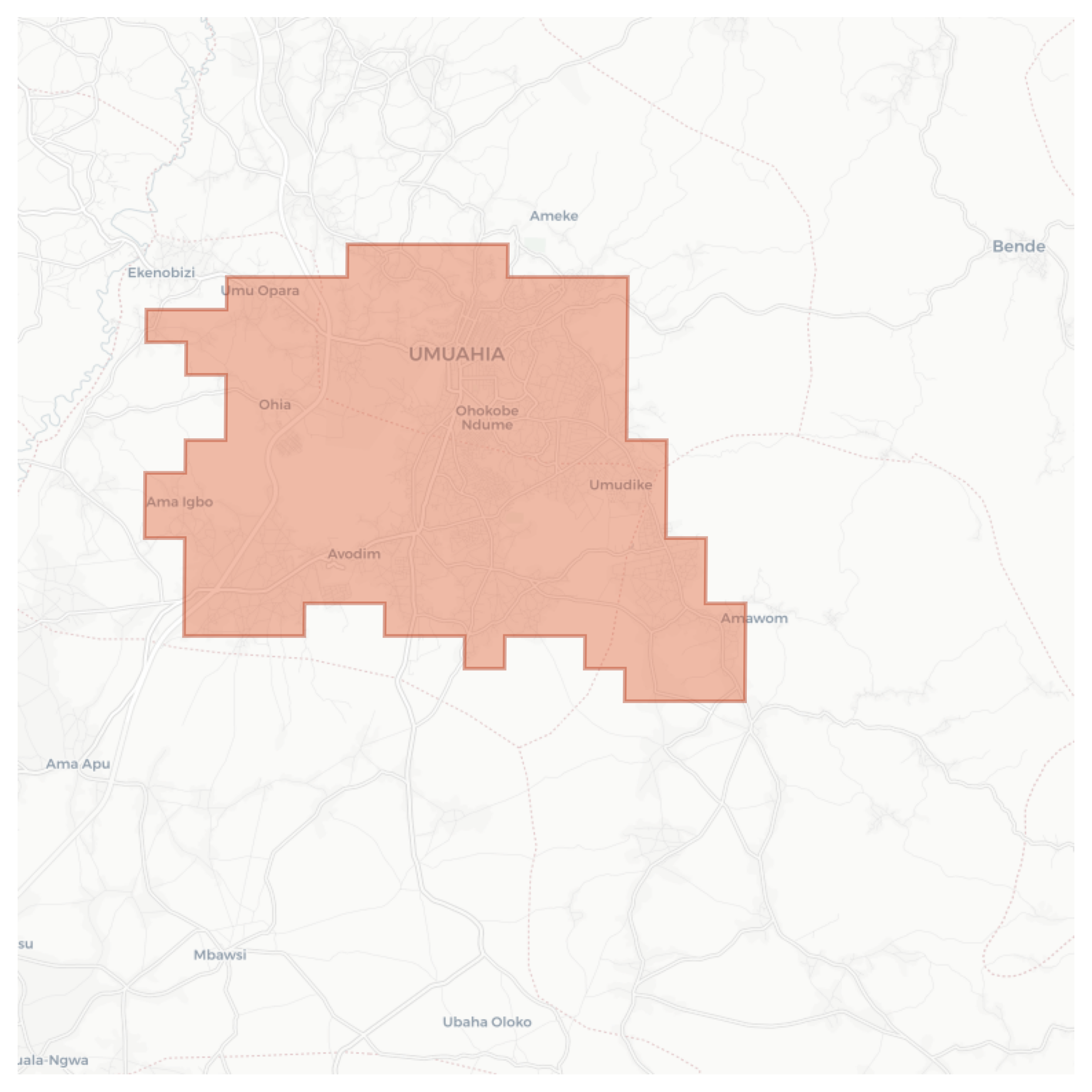 Umuahia geographic map